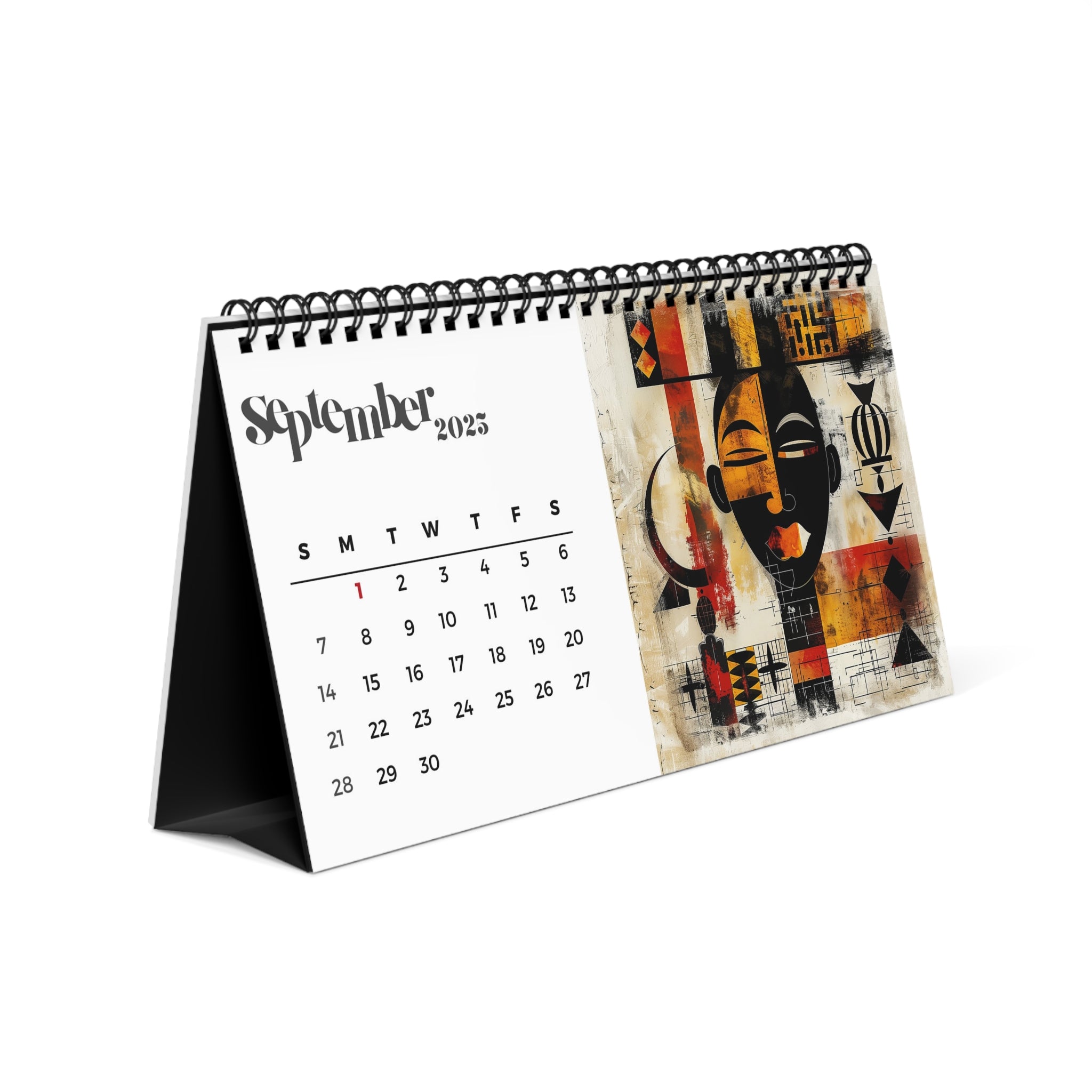 2025 African Masks Desk Calendar