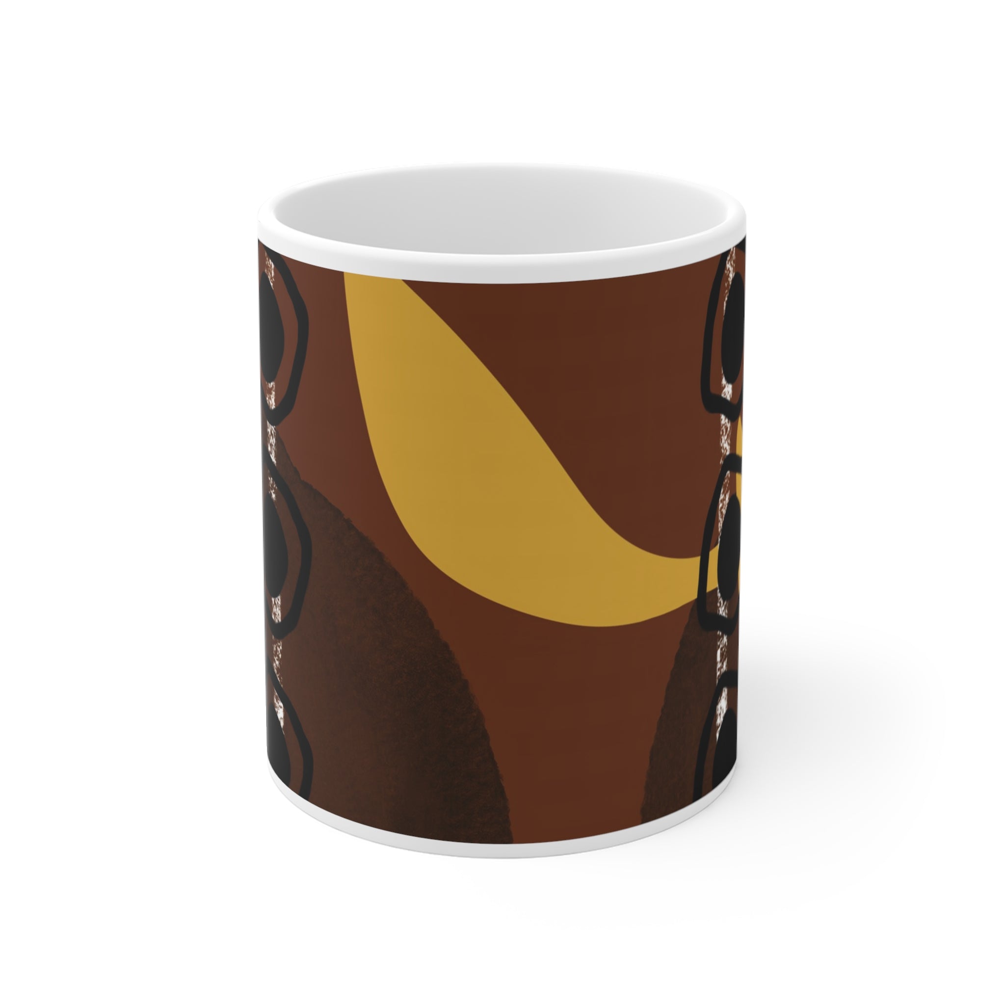 African Mud Cloth Pattern Coffee Mug - Style 03