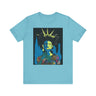 Black Woman Art Statue of Liberty Tee in turquoise - Style 12