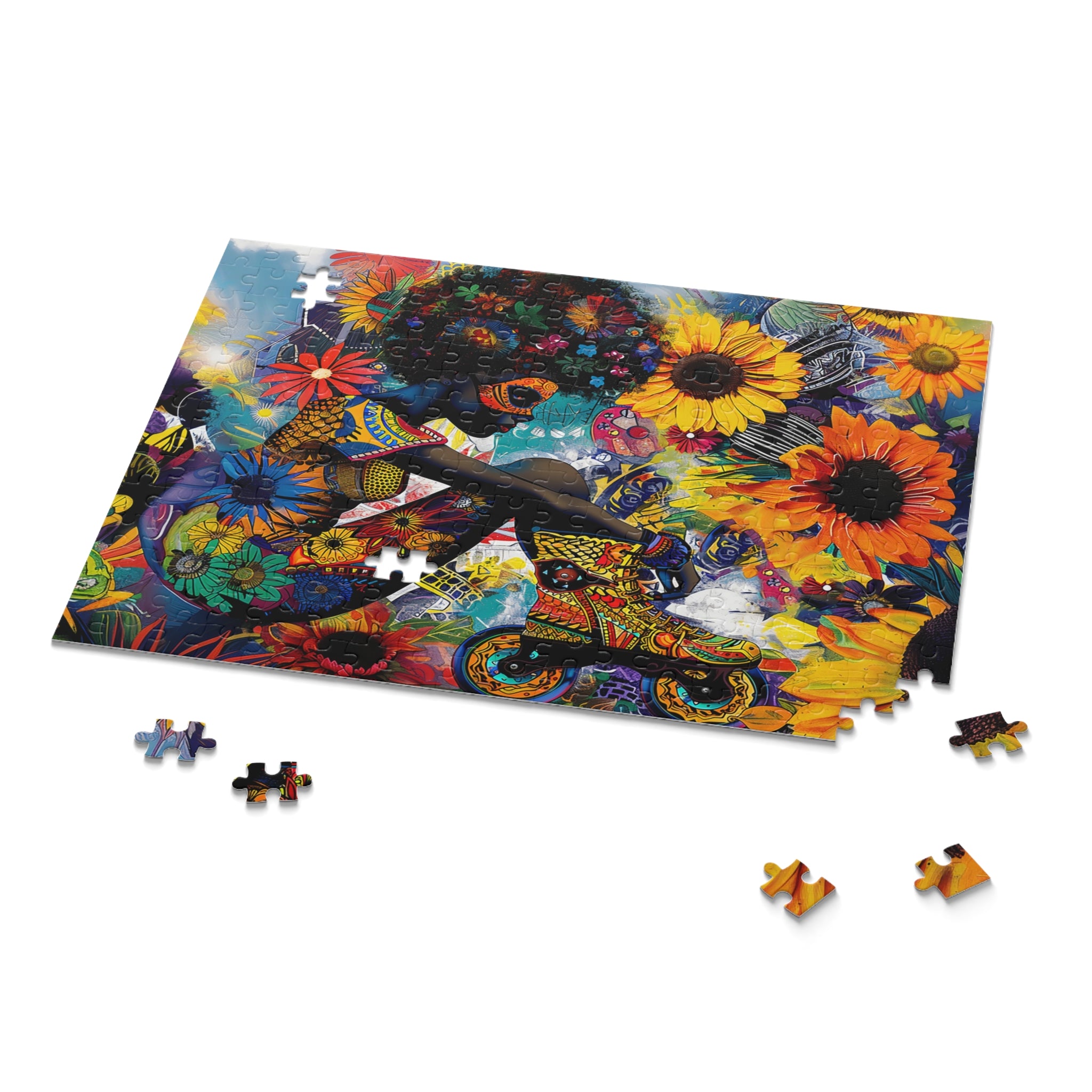 Psychedelic Roller Skater Jigsaw Puzzle in 11" x 14" size.