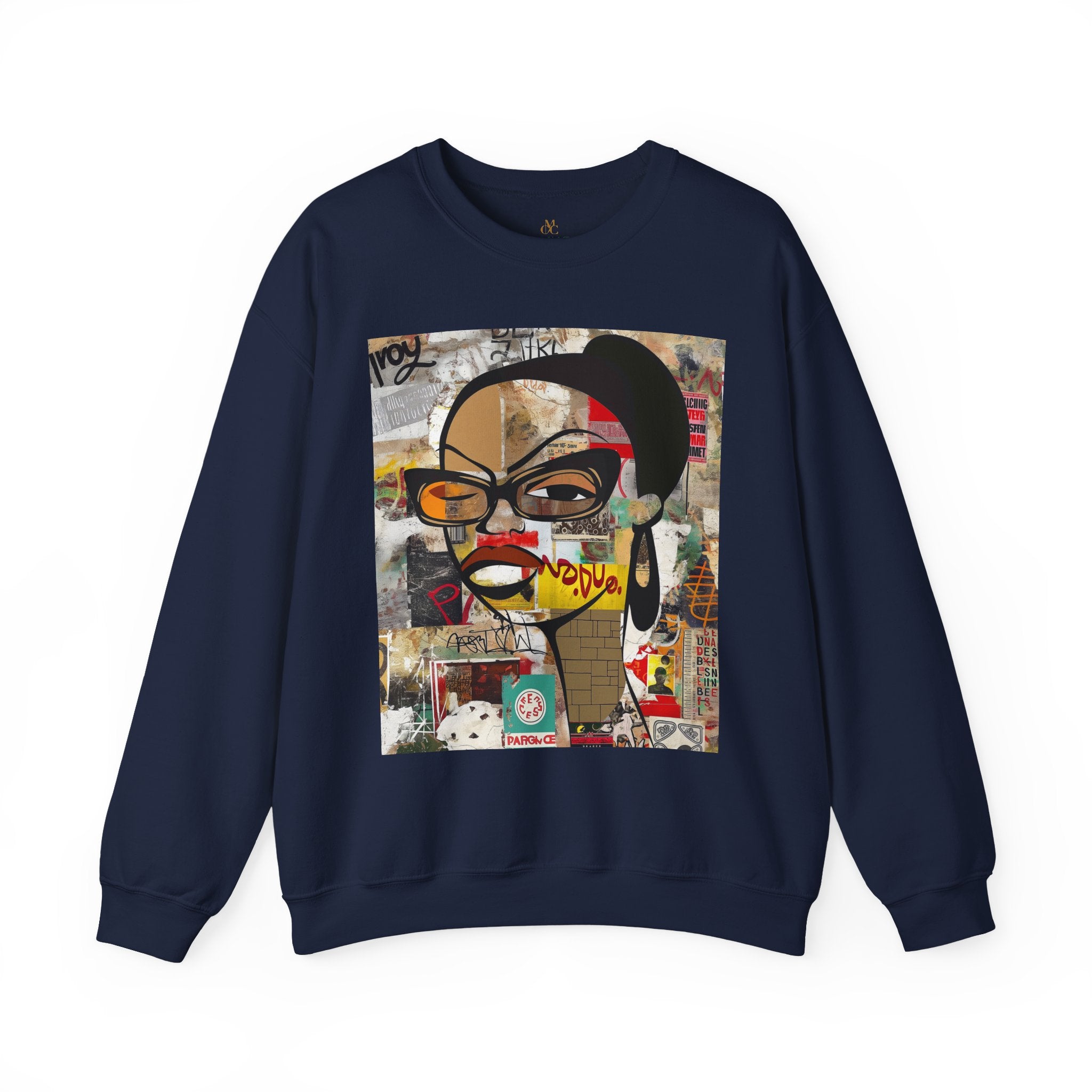 Boss Babe sweatshirt featuring an abstract cartoon Black girl named Markeisha in bold graffiti style, celebrating confidence, melanin, and empowerment.