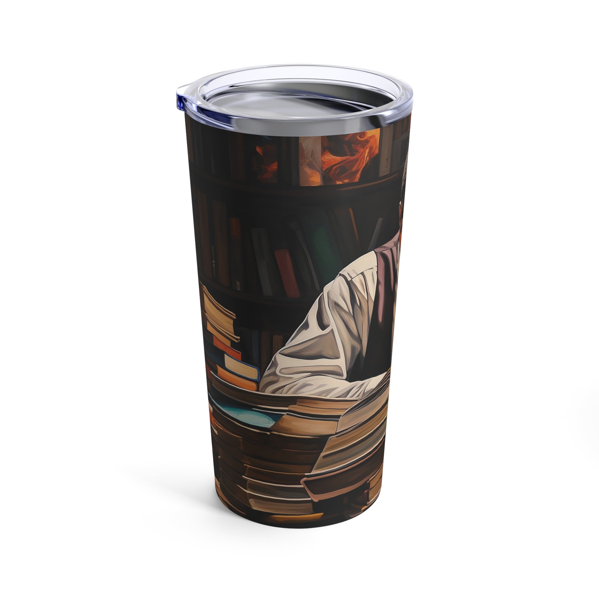 Left side view of Black Male Student Tumbler.