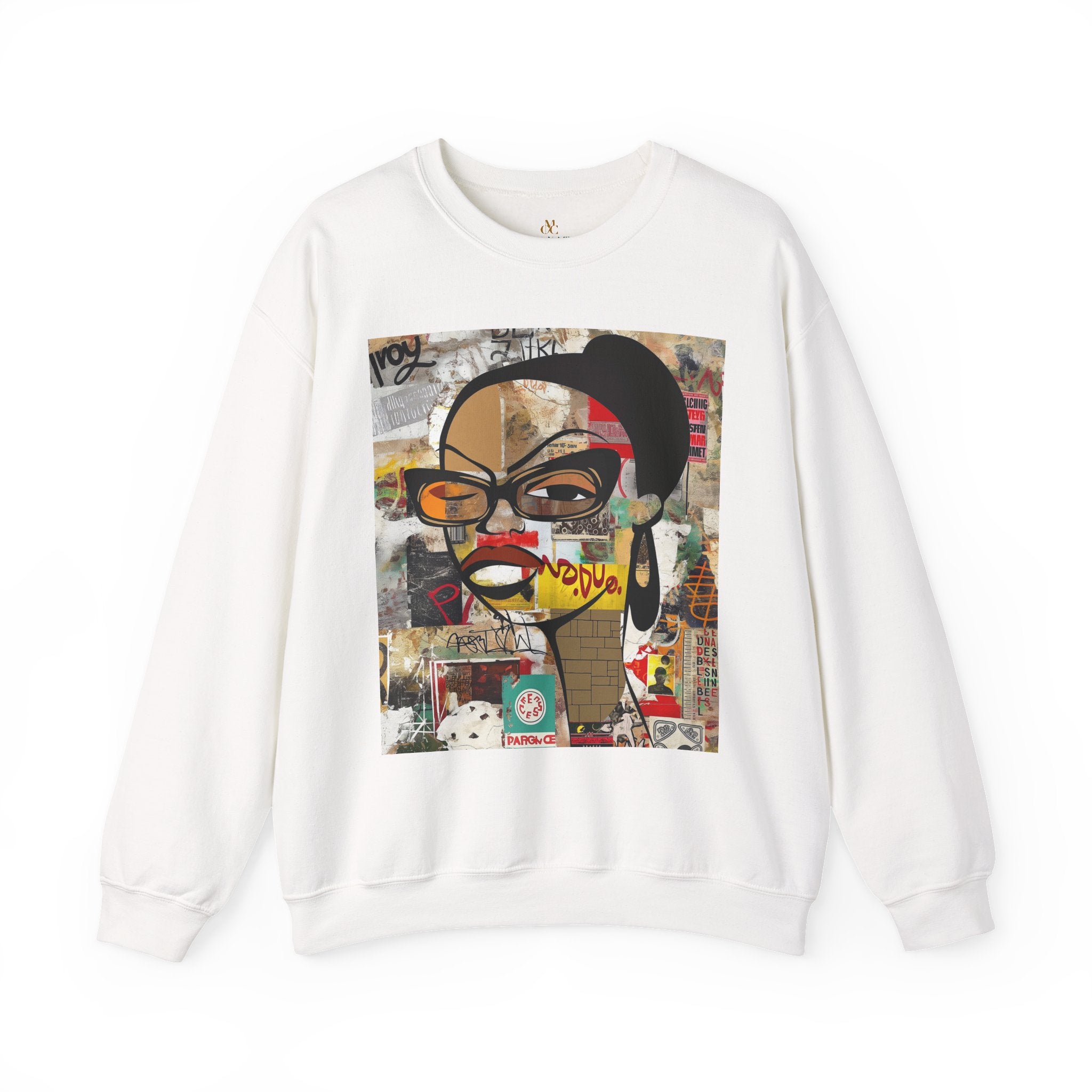 Boss Babe sweatshirt featuring an abstract cartoon Black girl named Markeisha in bold graffiti style, celebrating confidence, melanin, and empowerment.