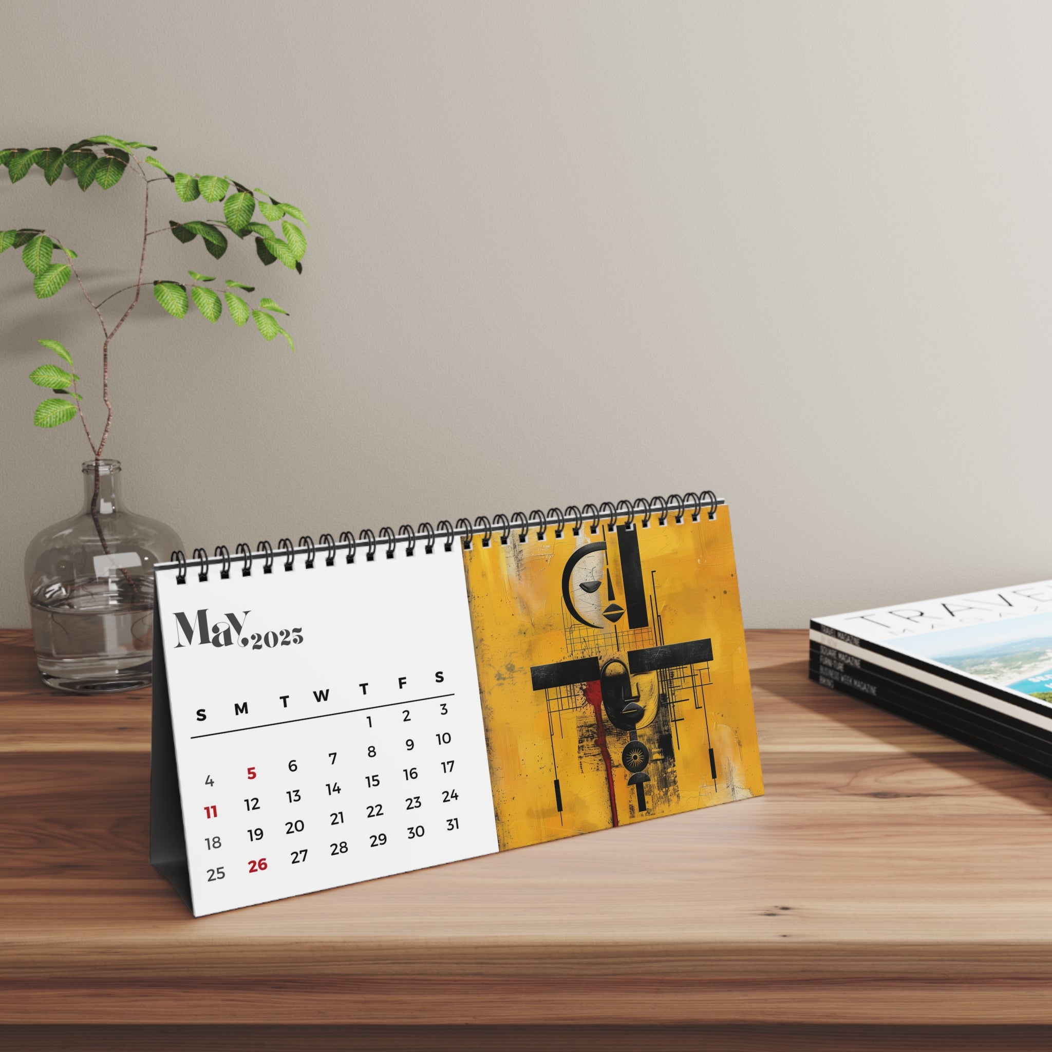 2025 African Masks Desk Calendar