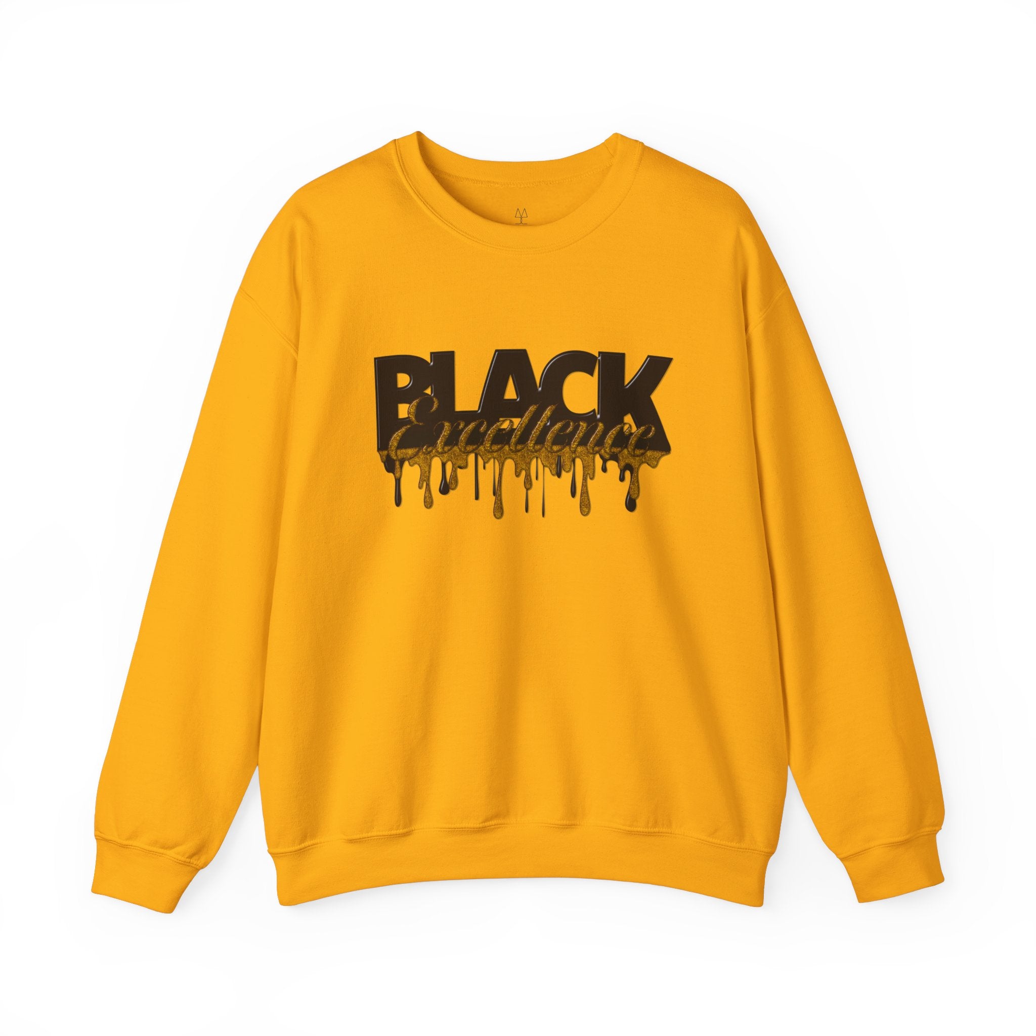 Black Excellence long sleeve sweatshirt in gold.