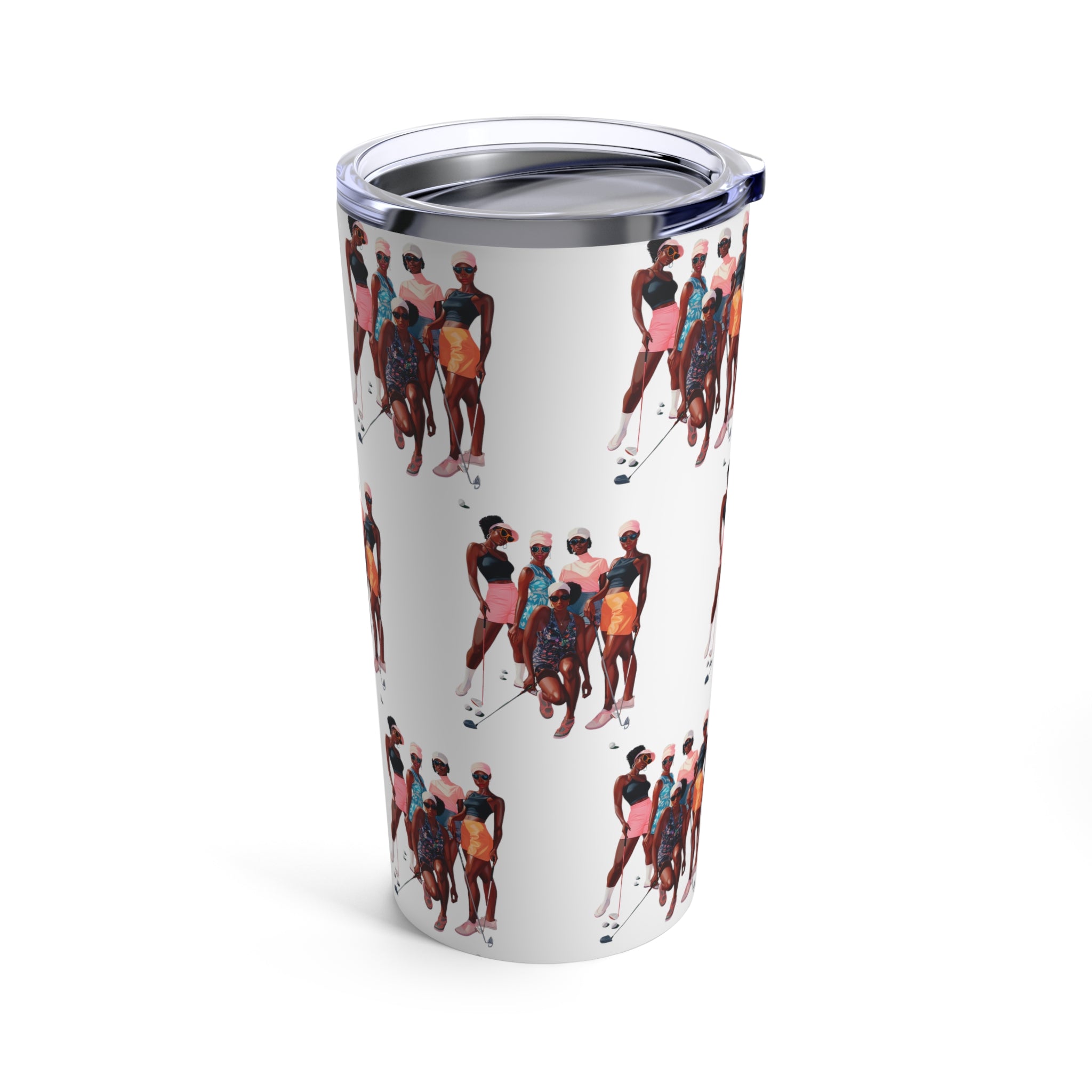 Right side view of Black Women Golfers Tumbler