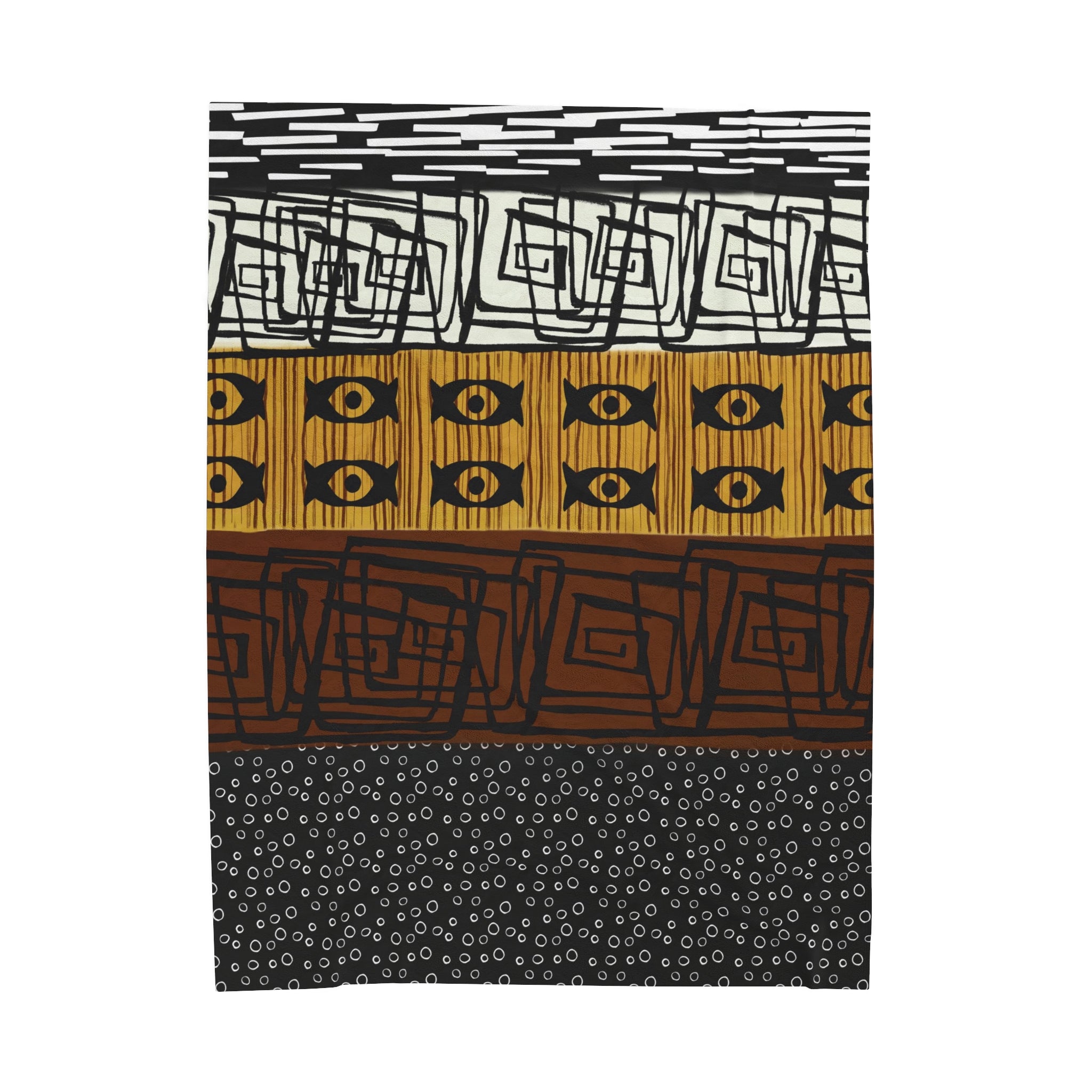 Full view of African Print Velveteen Blanket.
