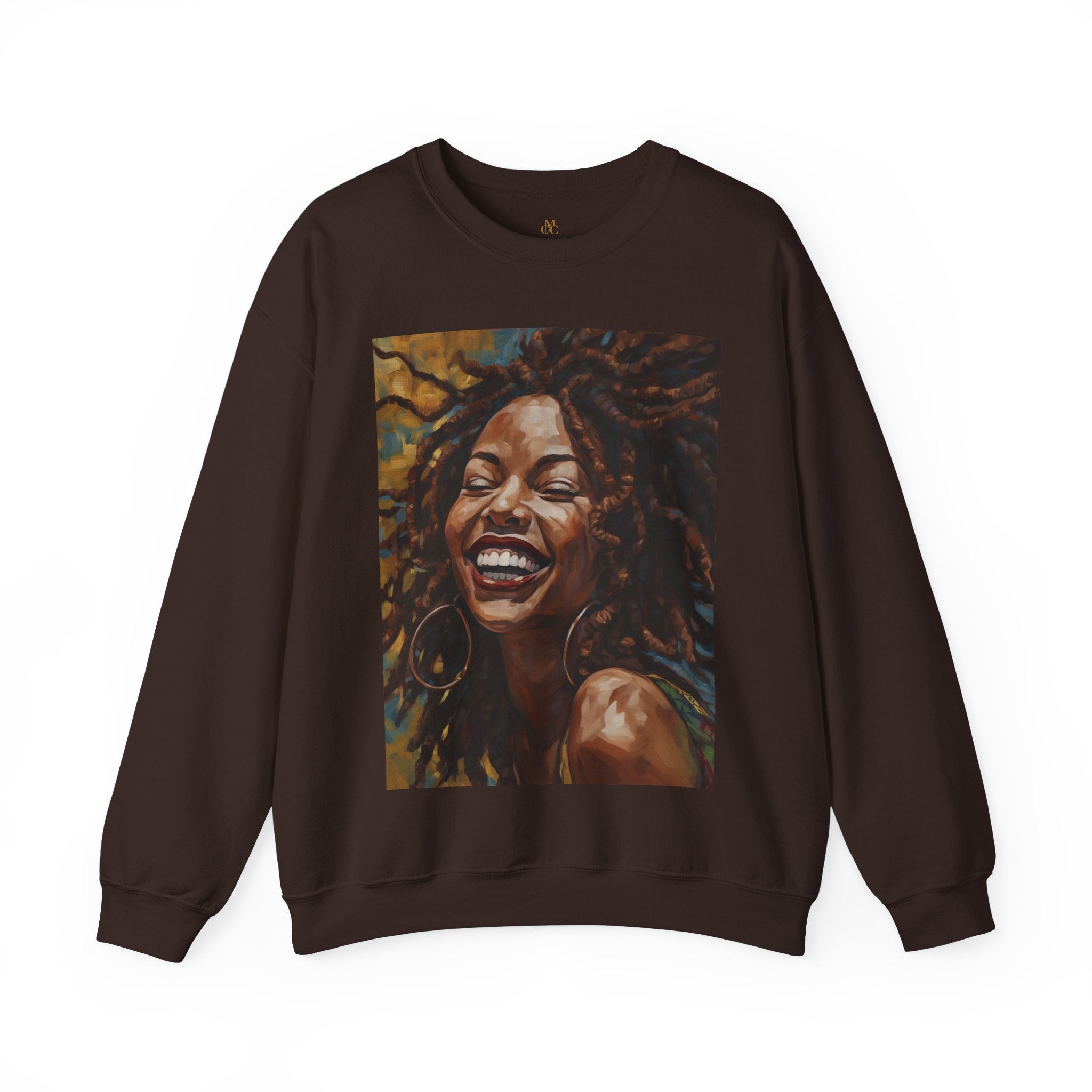 Afro Locs Girl sweatshirt in brown.