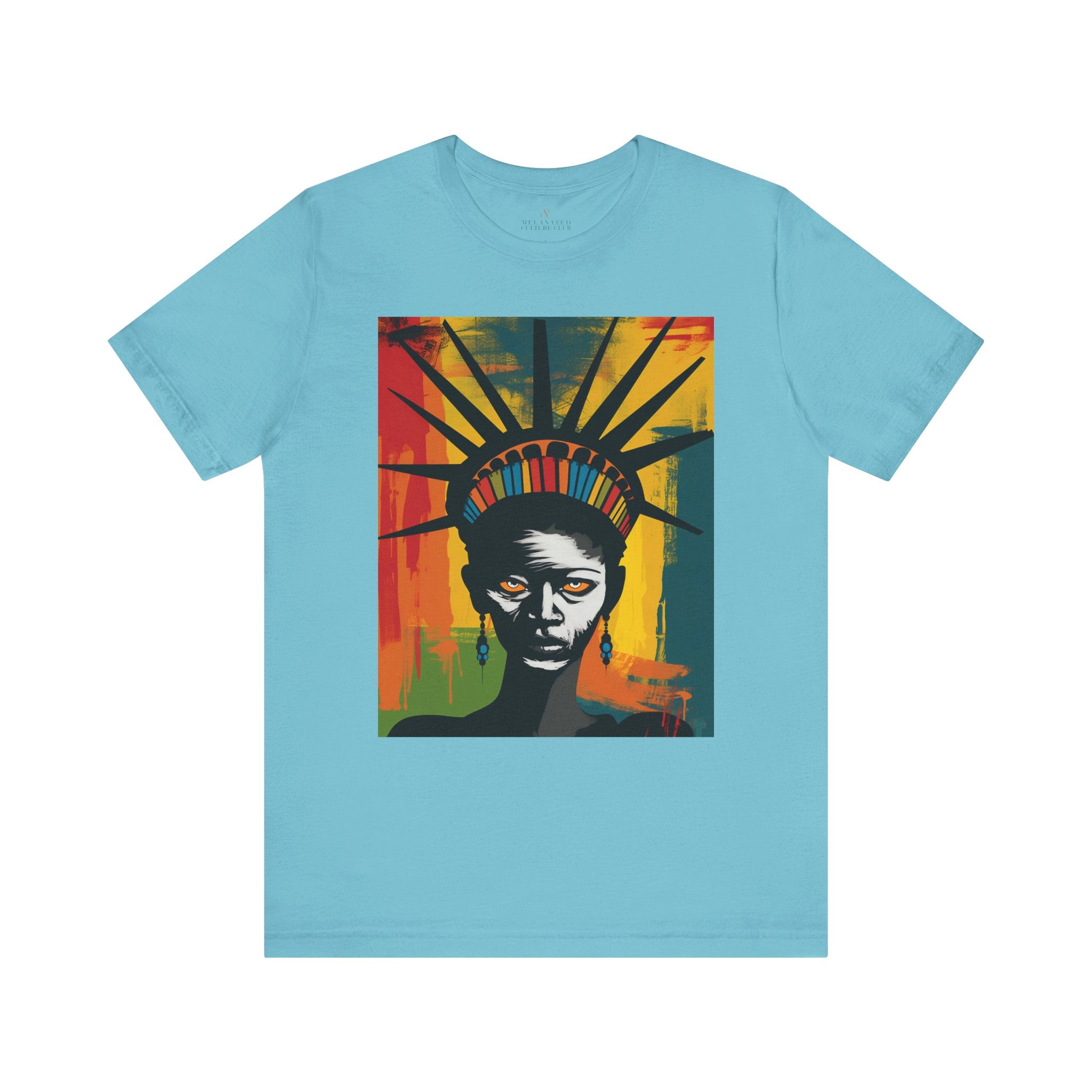 African American Statue of Liberty in turquoise.