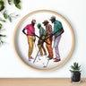 Round Wall Clock featuring African American Male Golfers