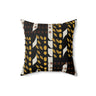 African Mud Cloth Faux Suede Square Pillow with bold geometric tribal patterns in earthy tones. African print sofa pillow featuring Afrocentric design, perfect for modern, bohemian, or culturally inspired home decor.