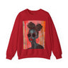 Black Woman Afrofuturism Sweatshirt featuring African American woman with Bantu knots and round fashion sunglasses, Afrocentric unisex top with futuristic and cultural design.