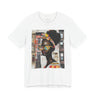 Boss Babe Kendra abstract graffiti T-shirt in white against a white background.