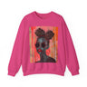 Black Woman Afrofuturism Sweatshirt featuring African American woman with Bantu knots and round fashion sunglasses, Afrocentric unisex top with futuristic and cultural design.