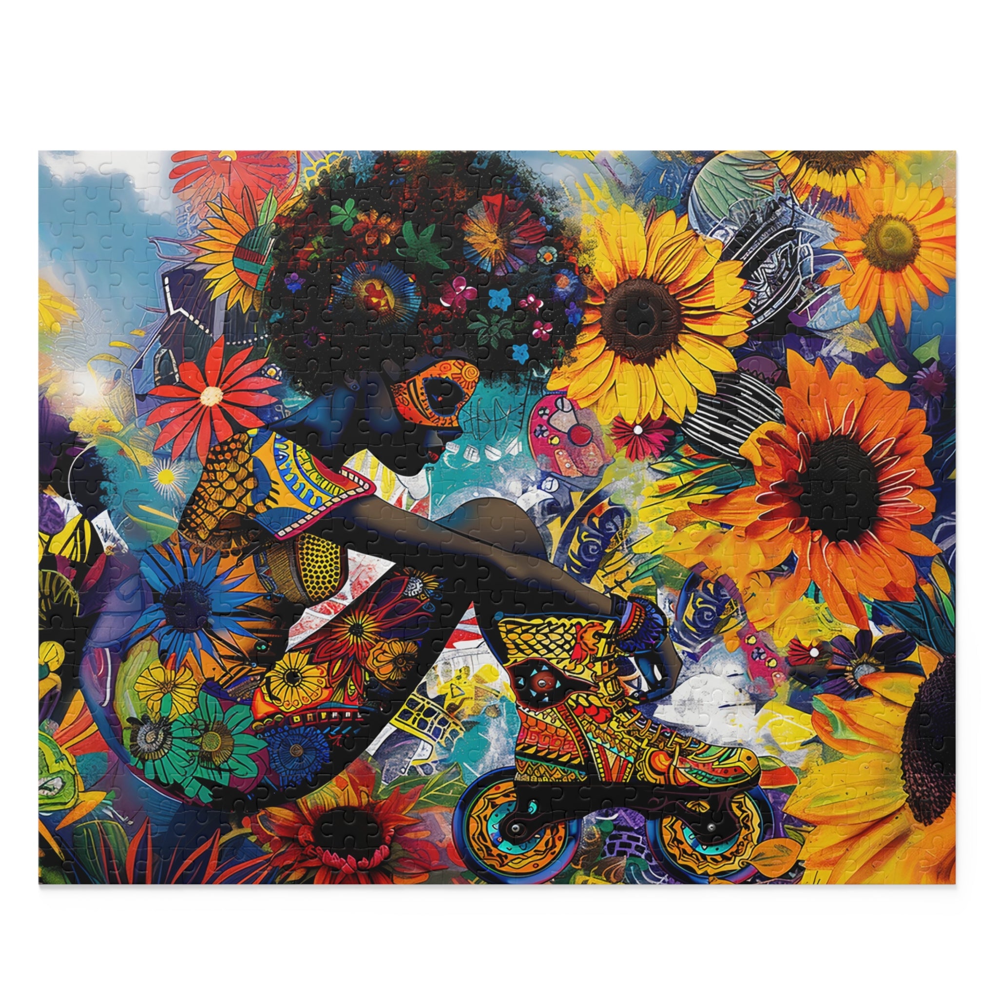 Psychedelic Roller Skater Jigsaw Puzzle in 16" x 20" size.