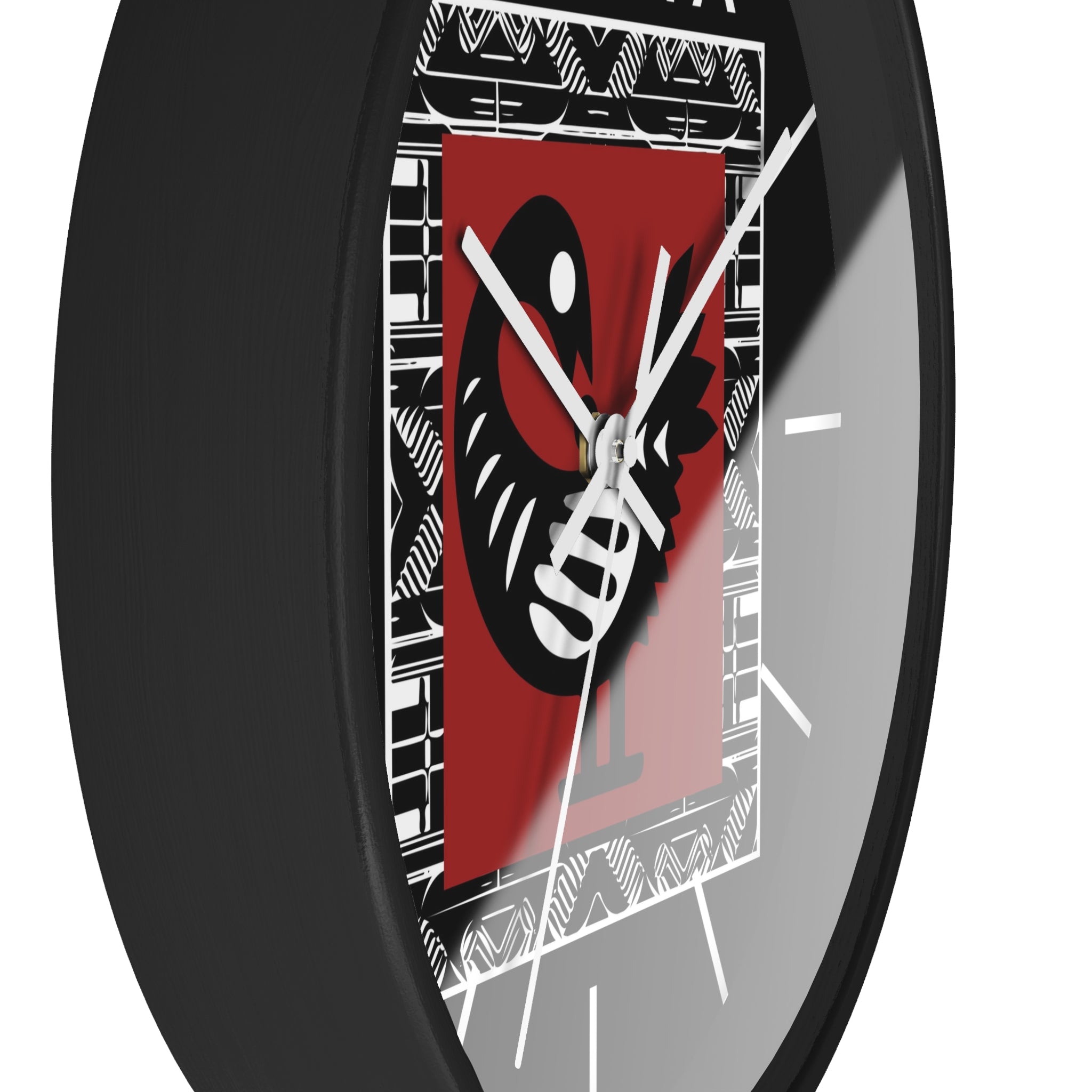 Adinkra Sankofa Wall Clock featuring the Ghanaian “Go Back and Get It” bird symbol. Afrocentric wall decor celebrating African heritage and ancestral wisdom.