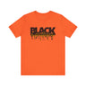 Black Excellence Tee Shirt in orange.