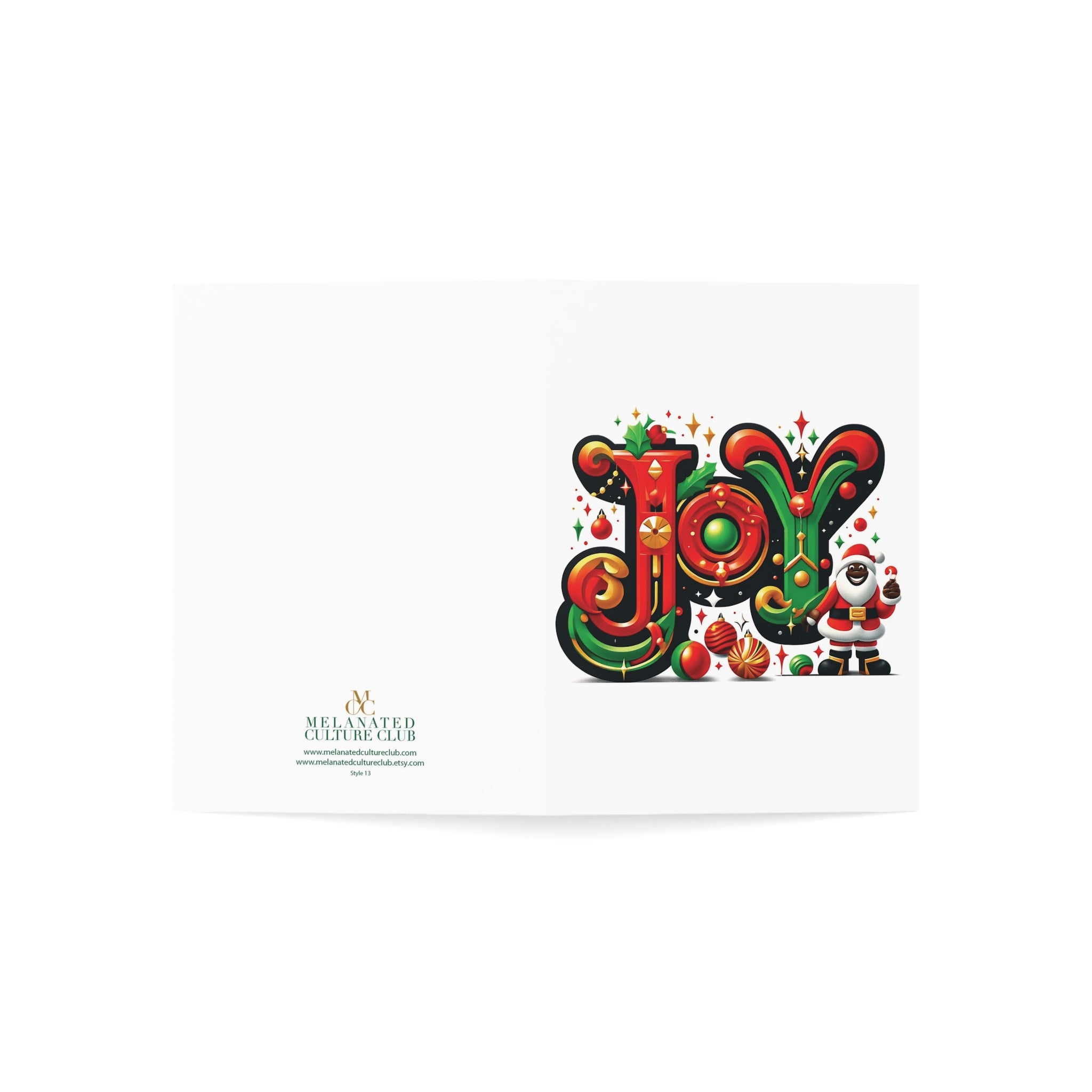 African American Santa Claus Joy Christmas Cards - Style 13