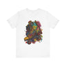 Roller Skater Psychedelic Afrocentric Style Tee in white.