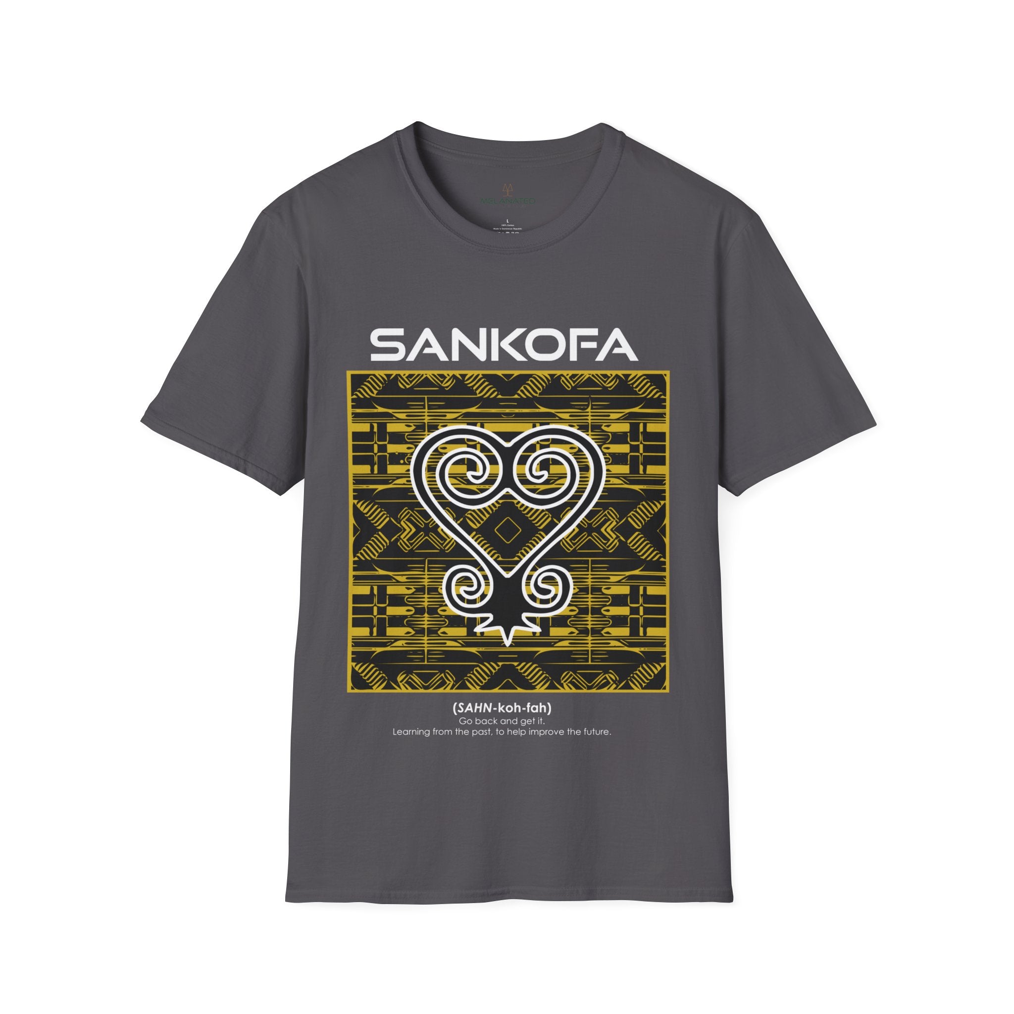 Adinka Sankofa African Tee Shirt in grey.