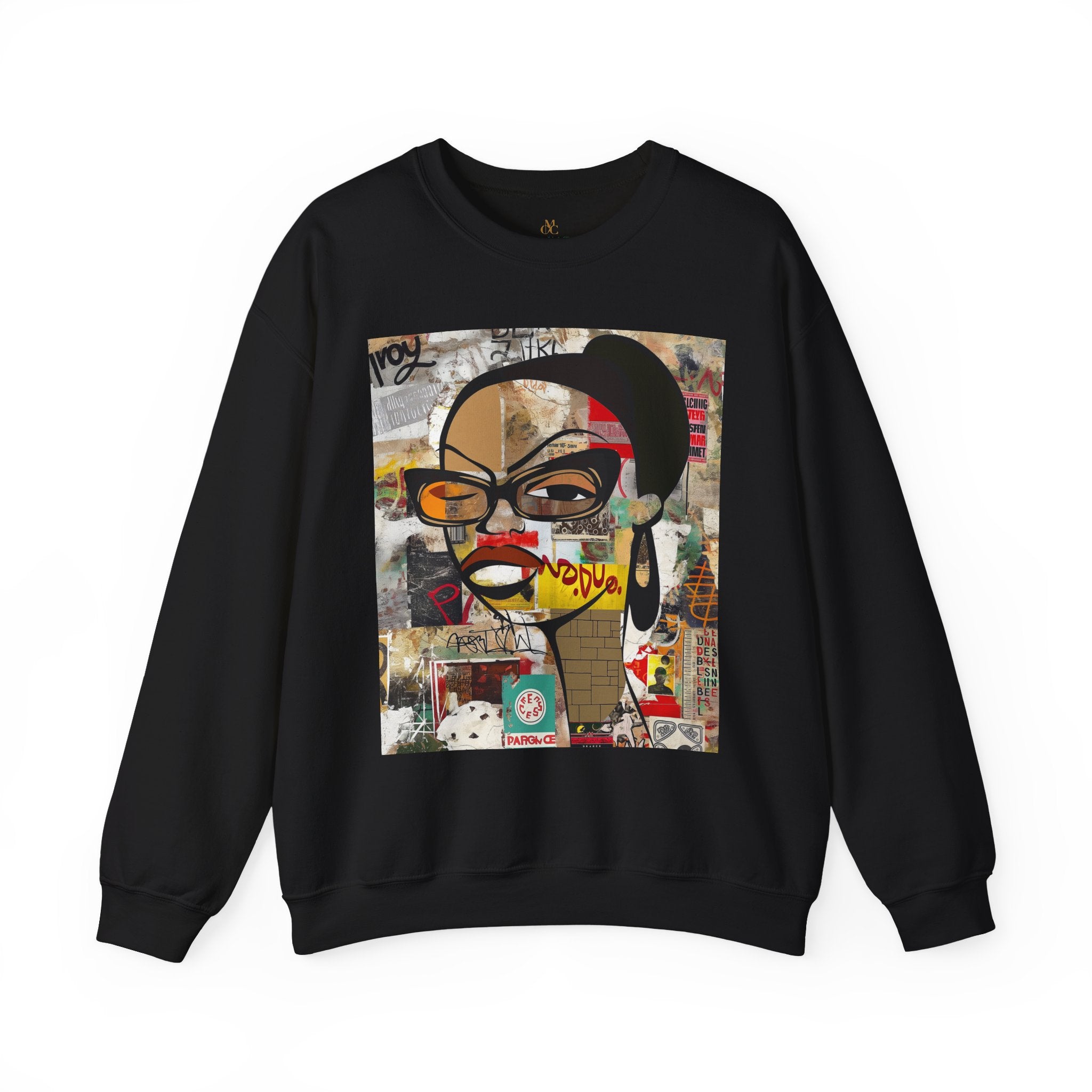 Boss Babe sweatshirt featuring an abstract cartoon Black girl named Markeisha in bold graffiti style, celebrating confidence, melanin, and empowerment.