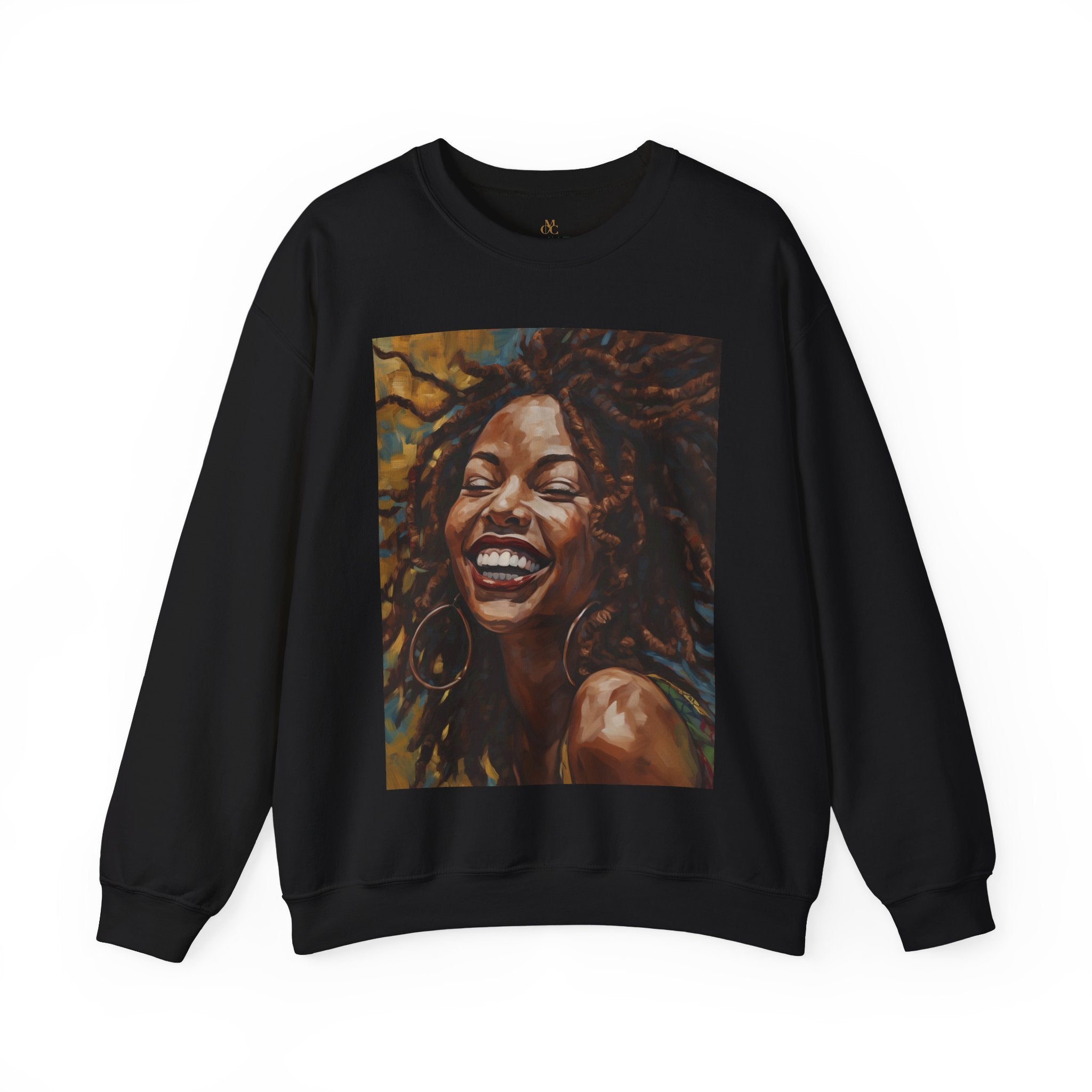 Afro Locs Girl sweatshirt in black.