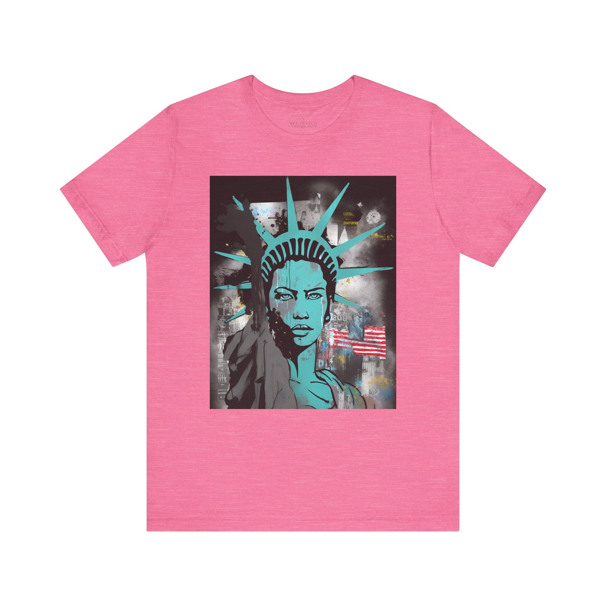 Statue of Liberty Tee African American Woman in pink - Style 09