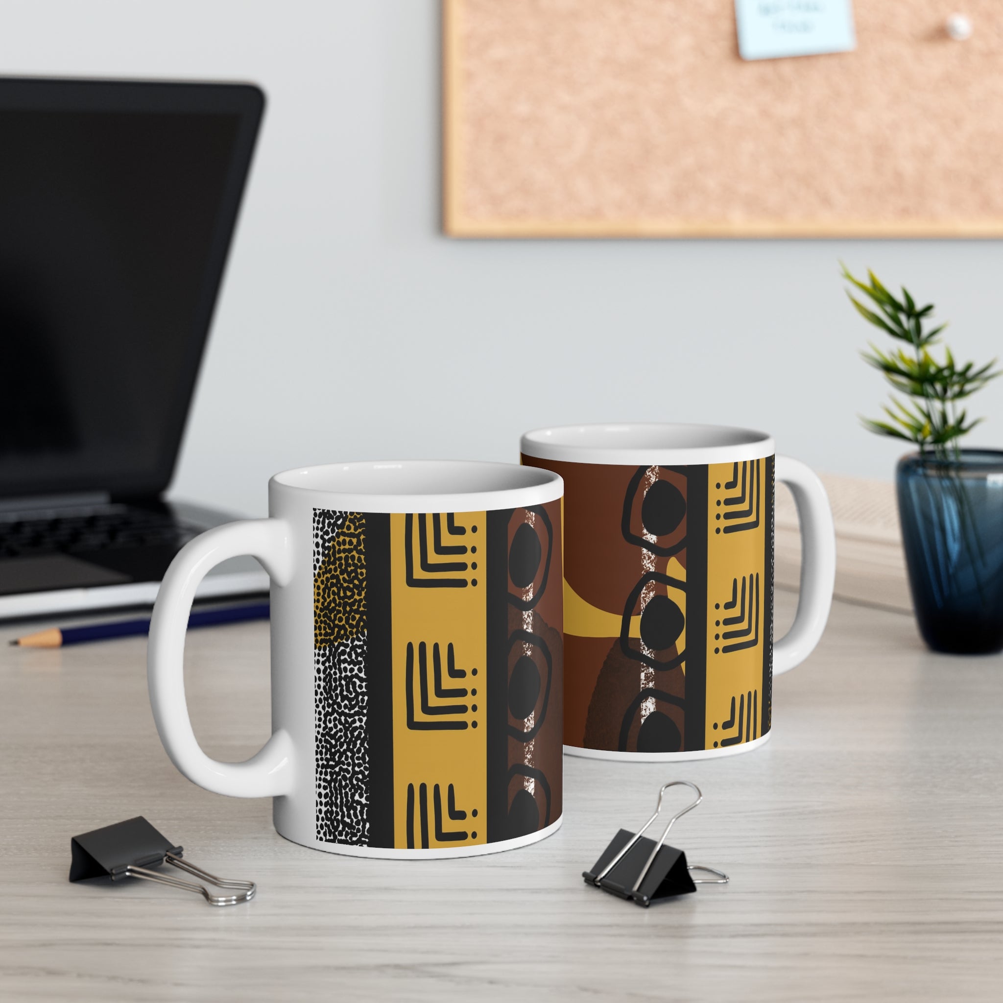 African Mud Cloth Pattern Coffee Mug - Style 03