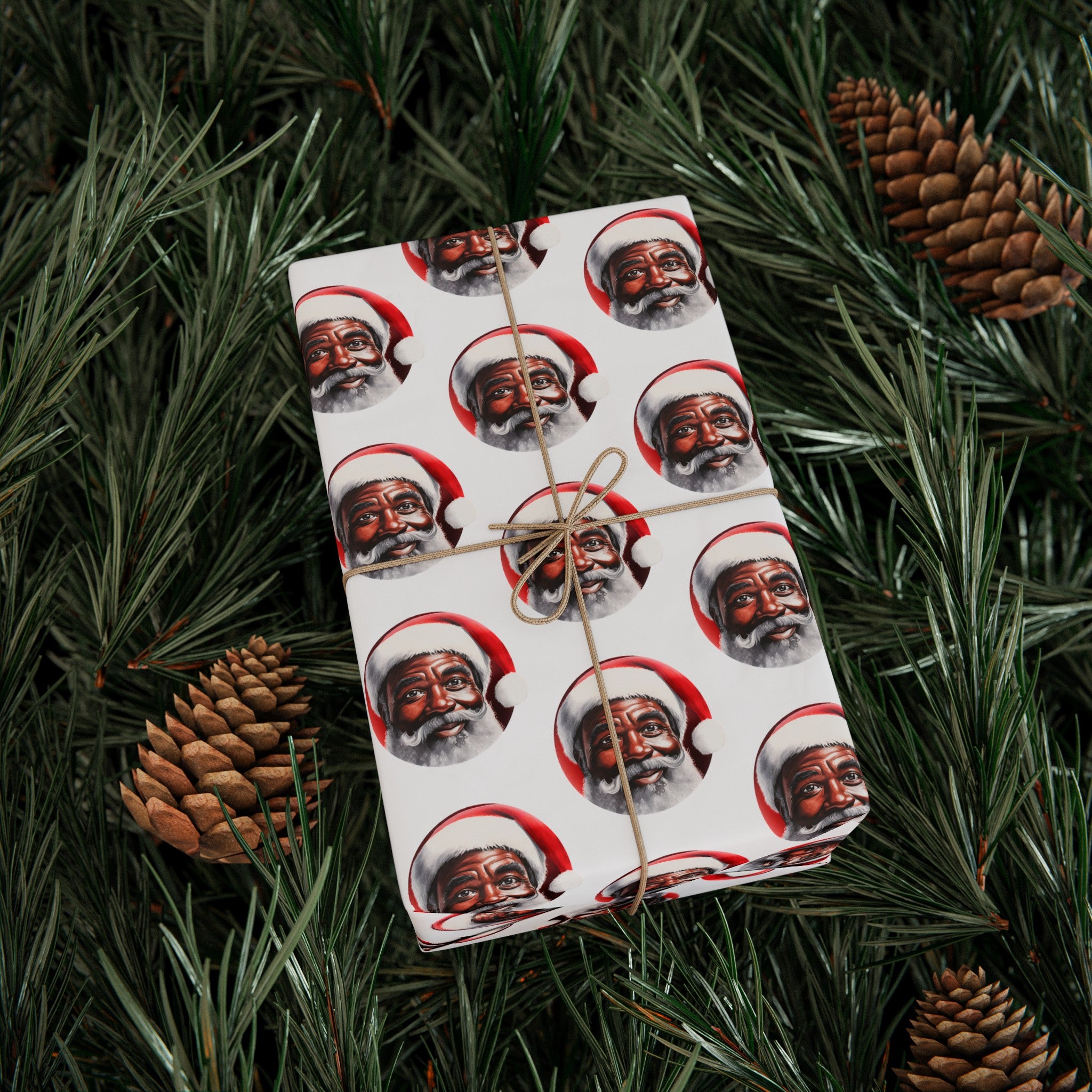 Black Santa Claus Gift Wrapping Paper.