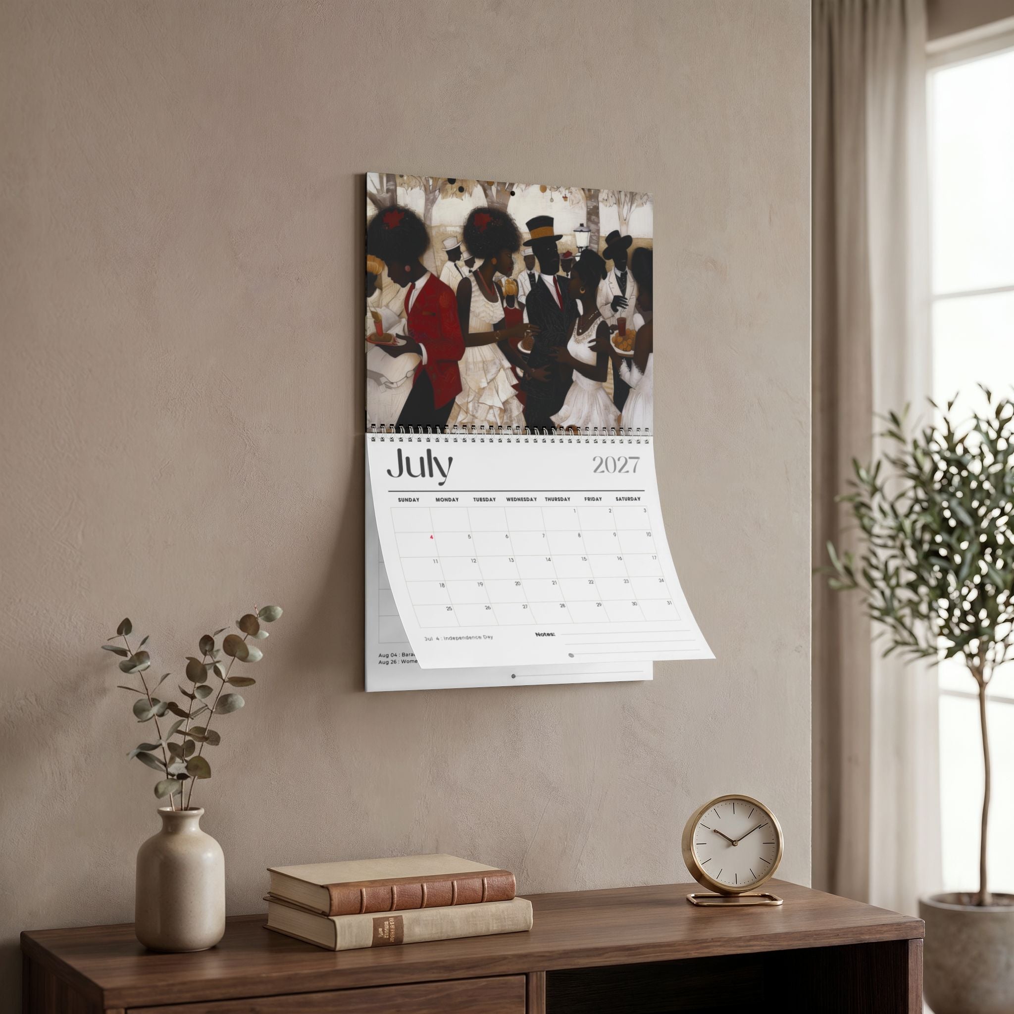 The Picnic in the Park 2027 wall calendar featuring the month of July, celebration event of Black people.