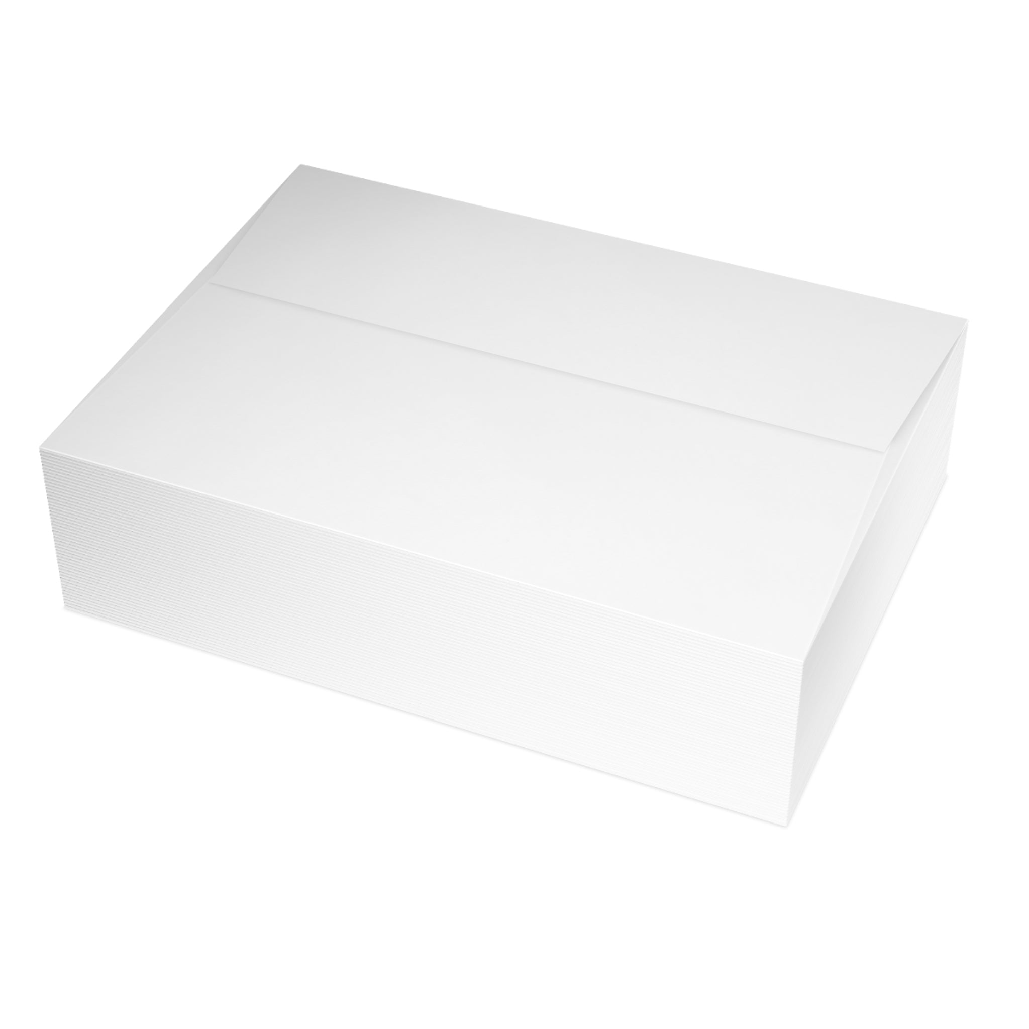 Stack of white self-sealing envelopes for the Christmas Cards.