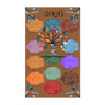 2026 Tea Towel Calendar featuring an abstract Tree of Life design with the names of the Top 10 HBCUs. Afrocentric kitchen decor and African American heritage gift.