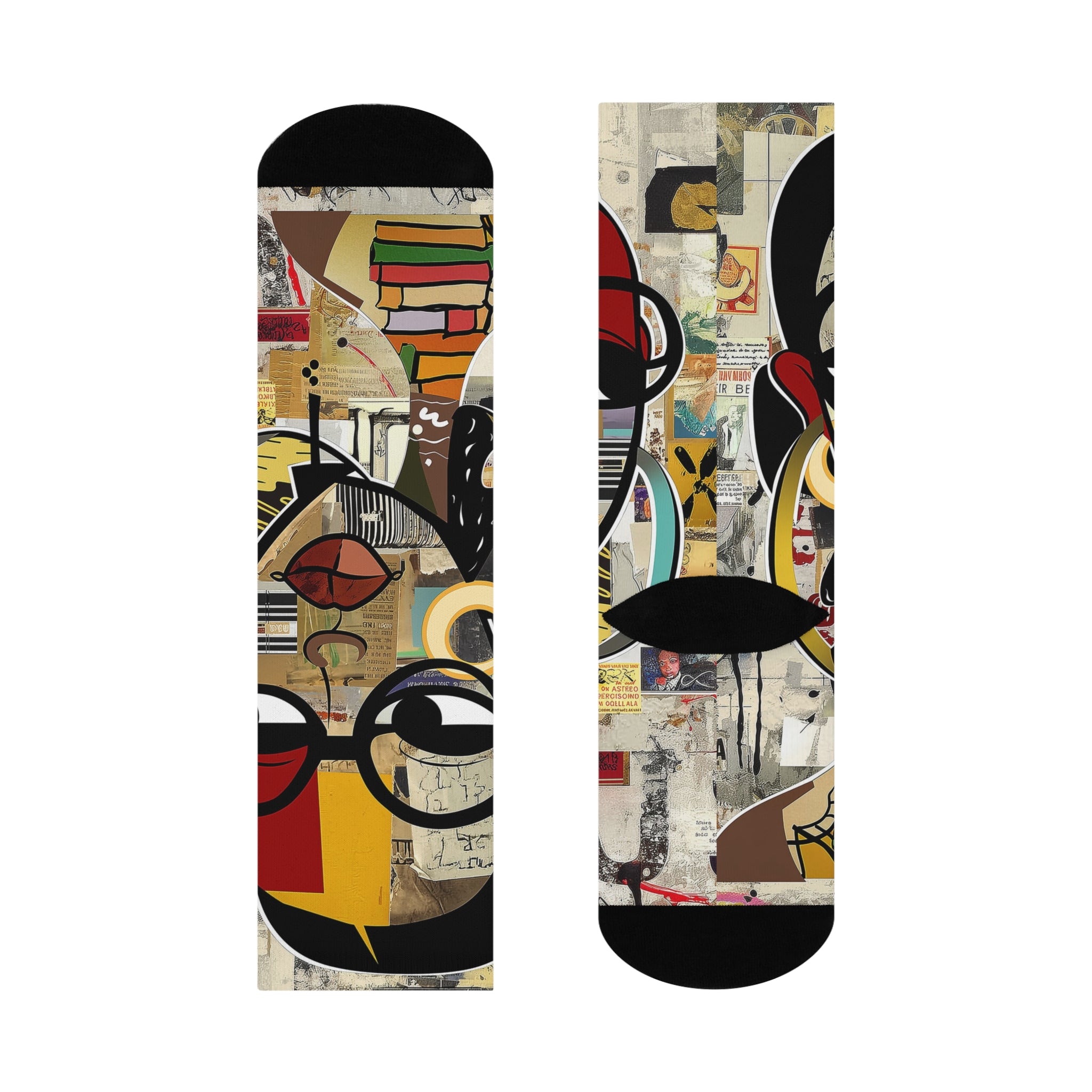 Boss Babe crew socks featuring Afrocentric graffiti art of a stylish Black woman cartoon named Latisha, celebrating confidence, melanin, and empowerment.