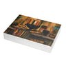 A stack of Afrocentric Kwanzaa holiday greeting cards celebrating Black heritage, African American culture, family, unity, community, and the Seven Principles of Kwanzaa, placed against a white background. Qty 30