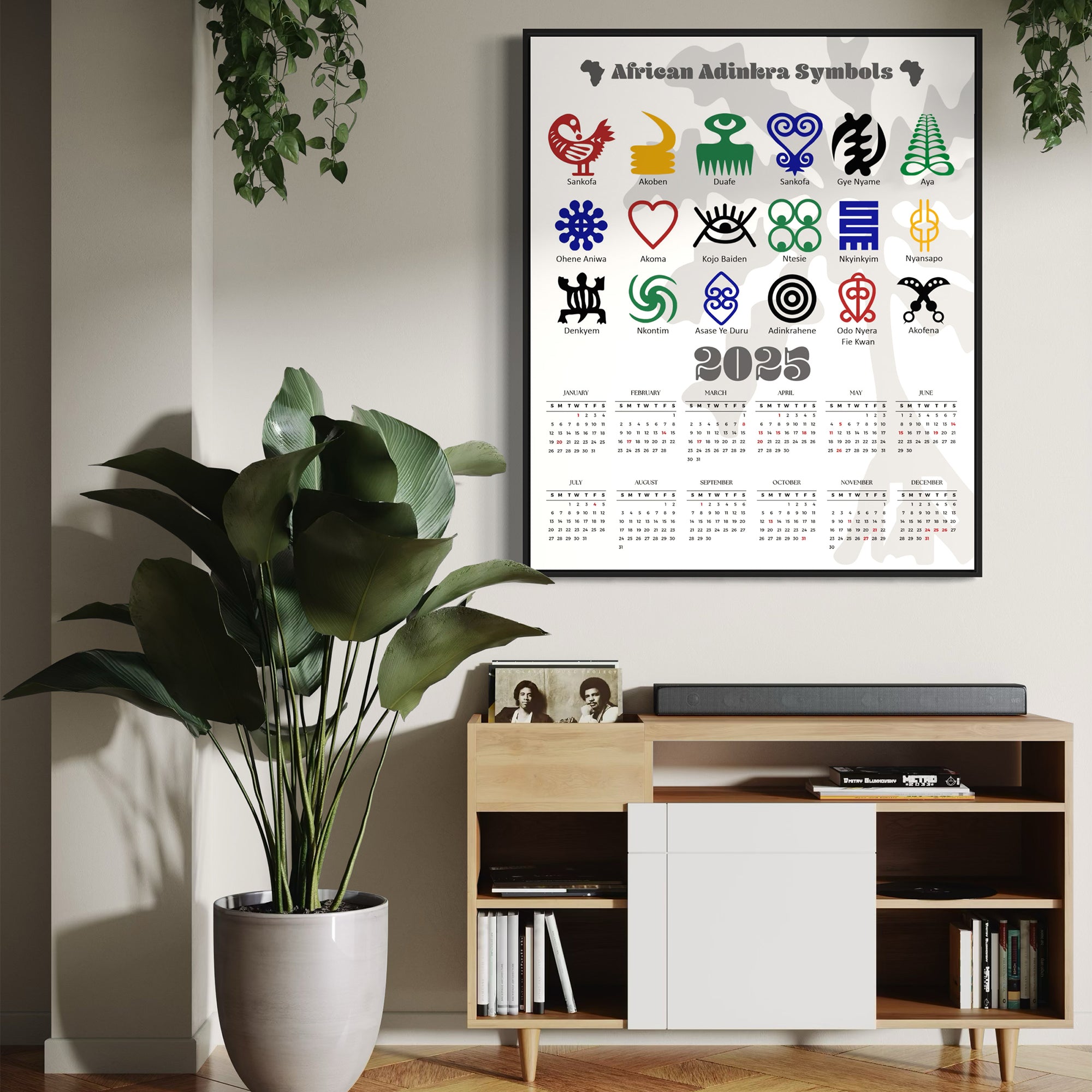 2025 African Adinkra Symbols Poster Calendar- Style 01