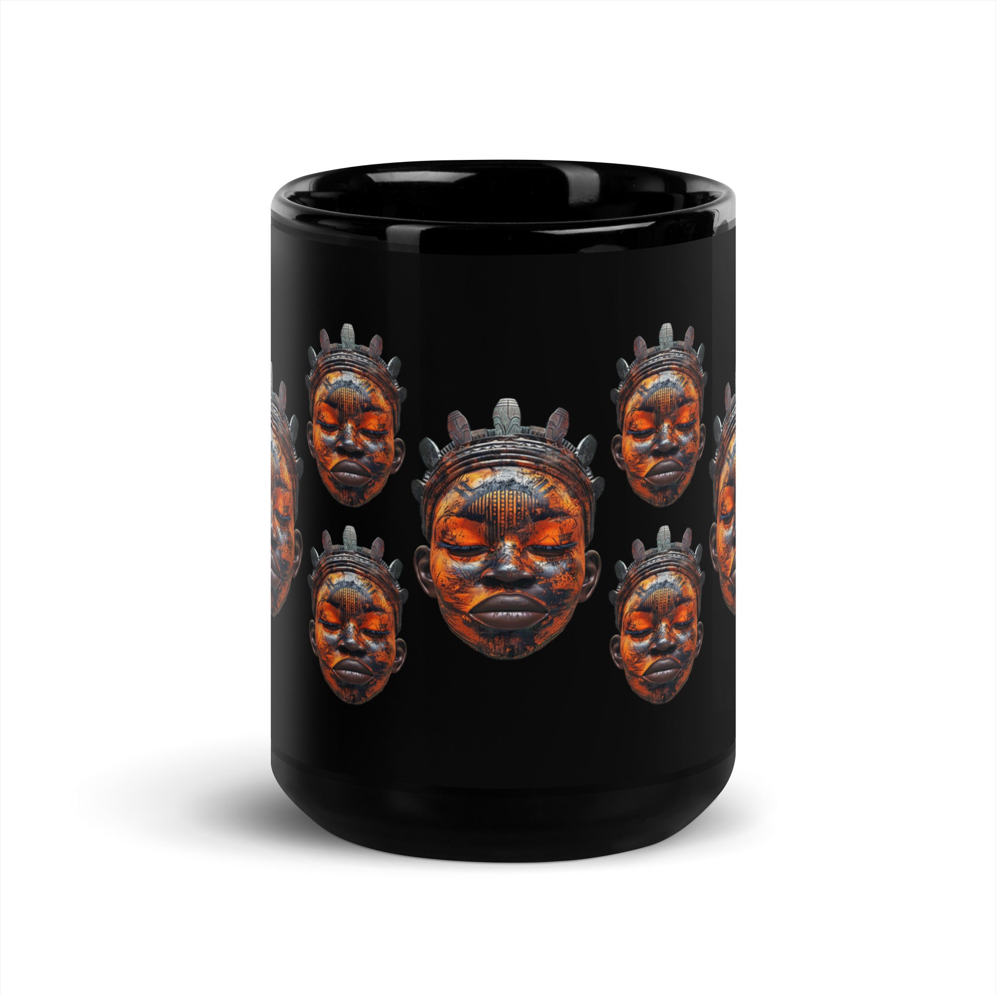 African Mask Coffee Mug - 15 oz front view.
