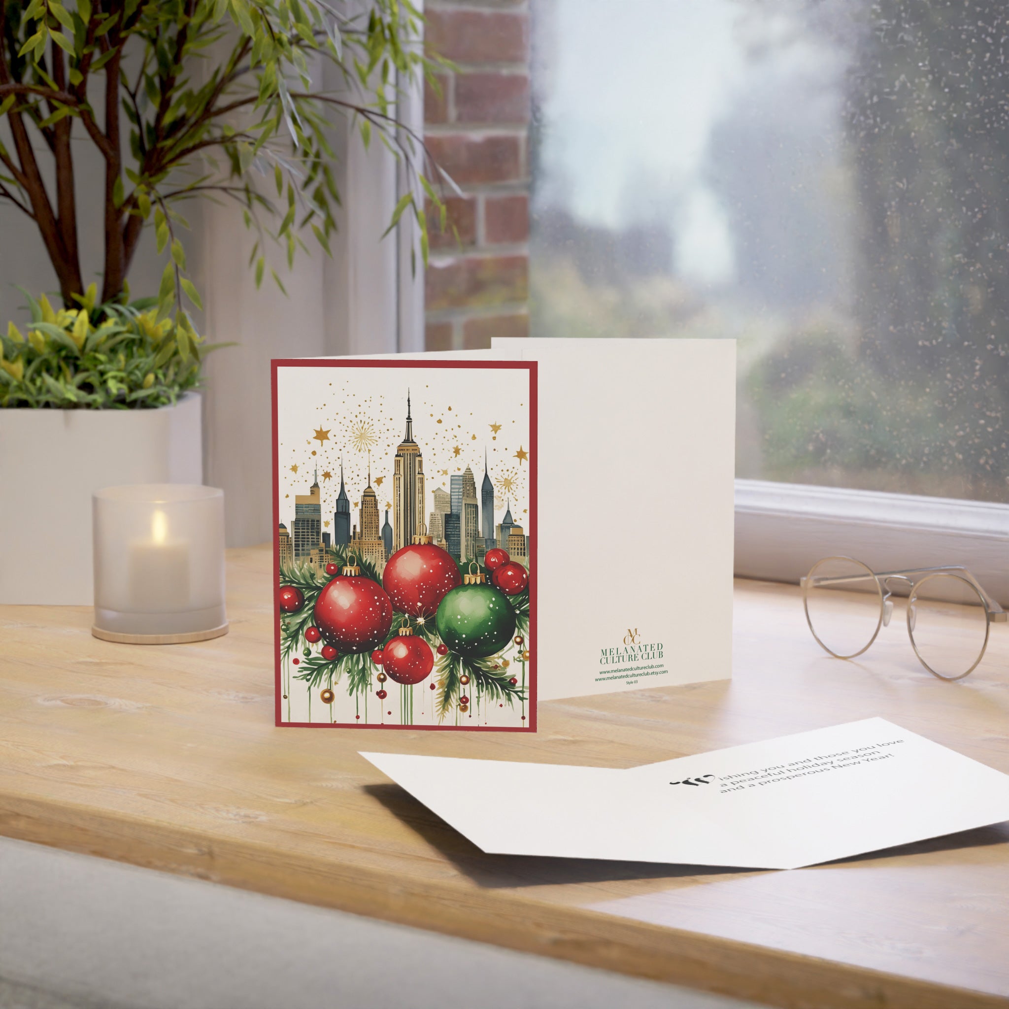 Christmas Cards New York City Manhattan Skyline Theme