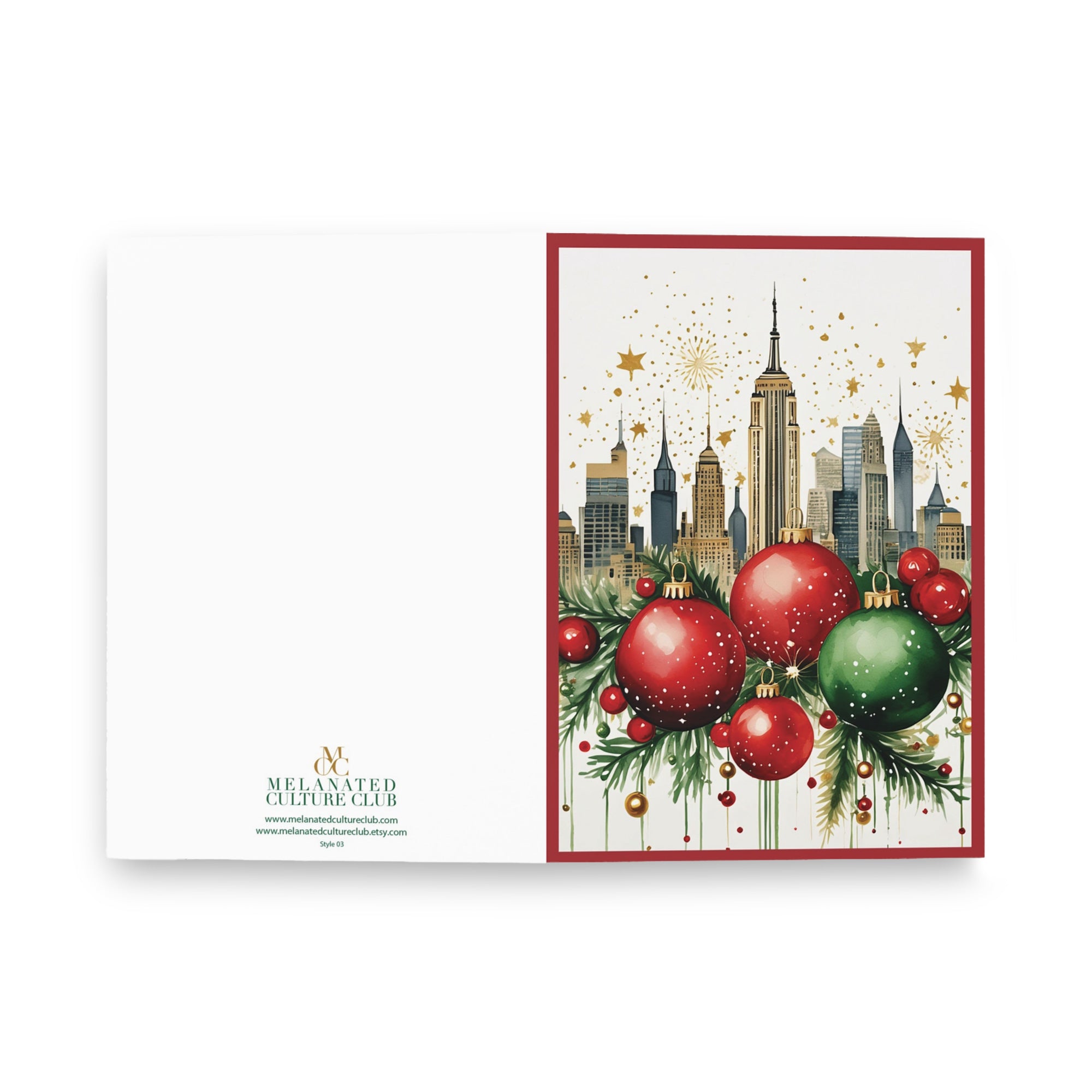 Christmas Cards New York City Manhattan Skyline Theme