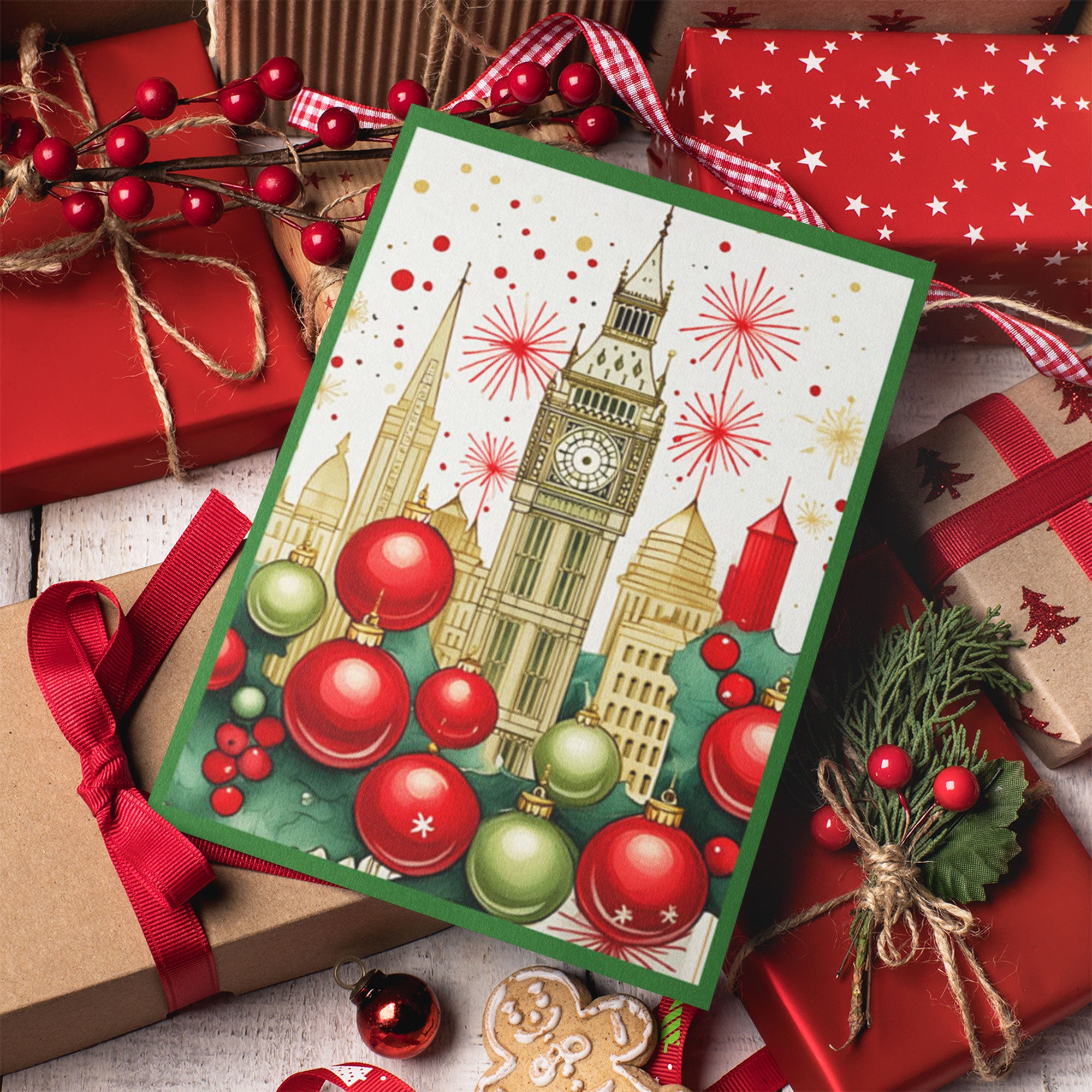 Christmas Cards of London Skyline - Style 10