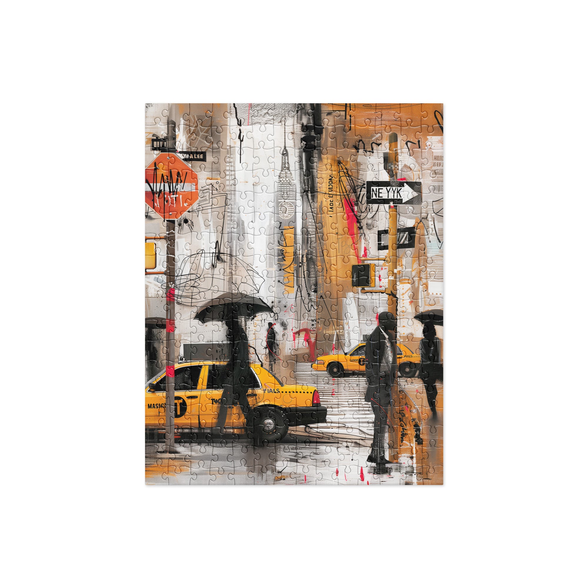 Rainy Day in Manhattan Jigsaw Puzzle: Afrocentric Graffiti Art