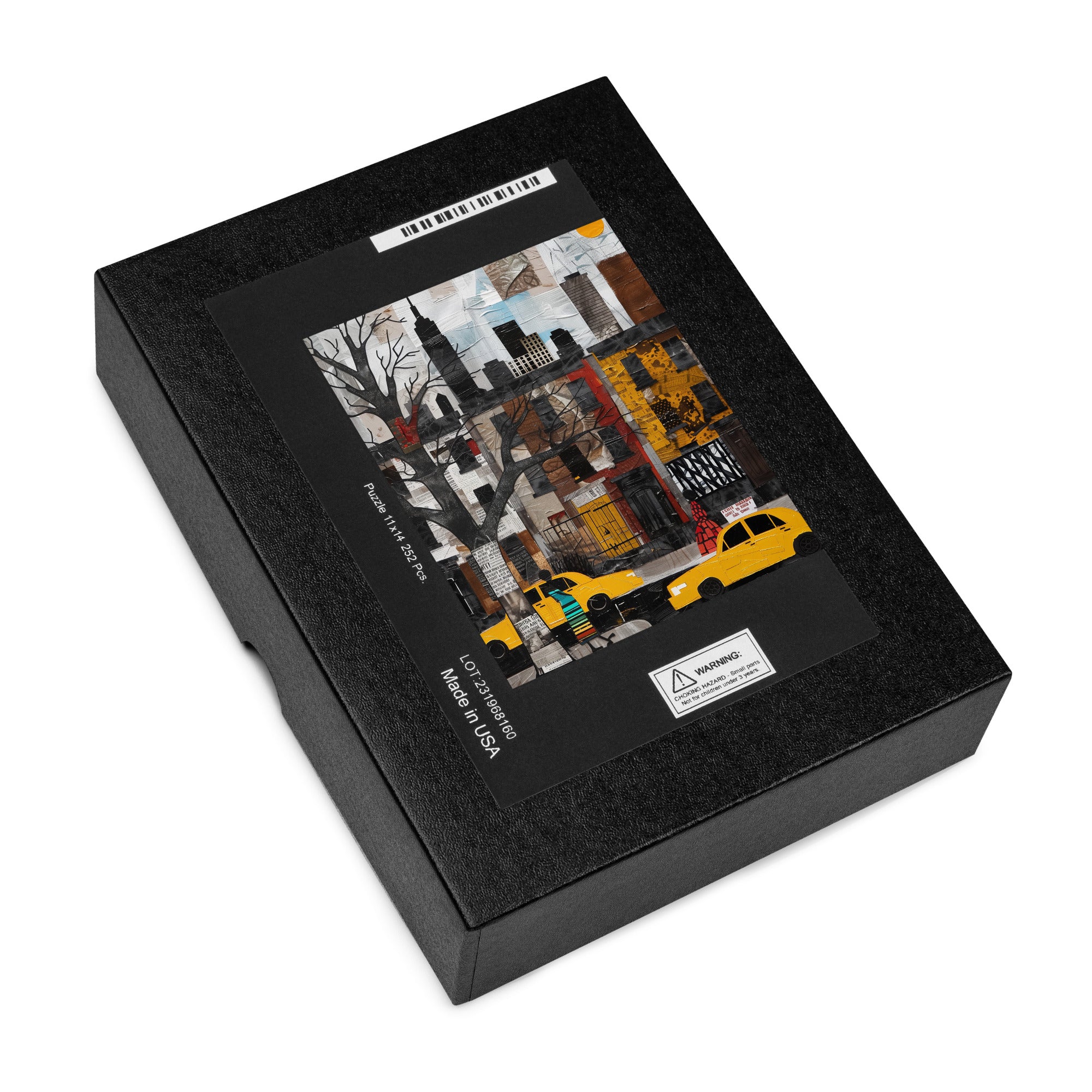 Harlem Yellow Cabs Jigsaw Puzzle Afrocentric Abstract Collage of Harlem Street Life Scenic - New York City Puzzle.