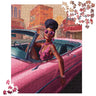 Black Woman Pink Convertible Jigsaw Puzzle