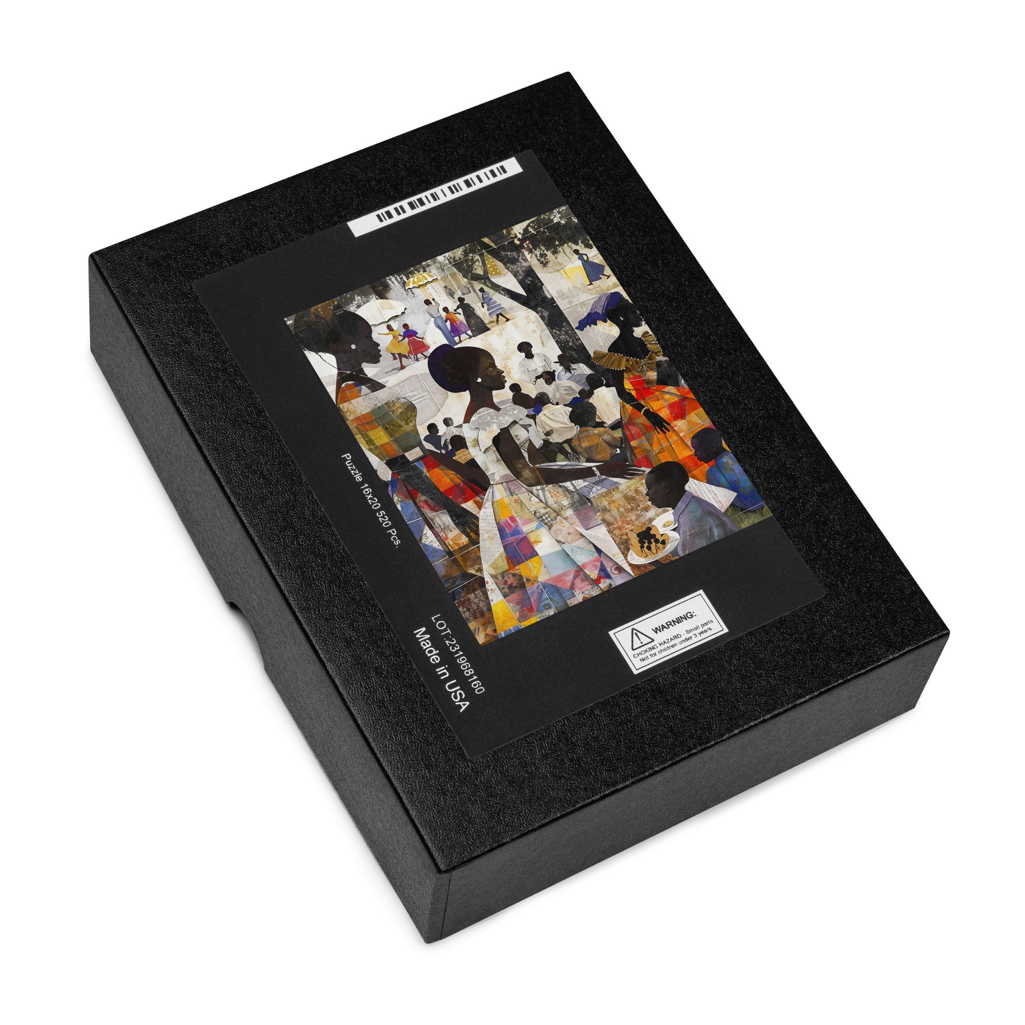 Picnic in the Park Jigsaw Puzzle featuring African American women and children enjoying an outdoor family picnic, illustrated in a colorful Afrocentric style.