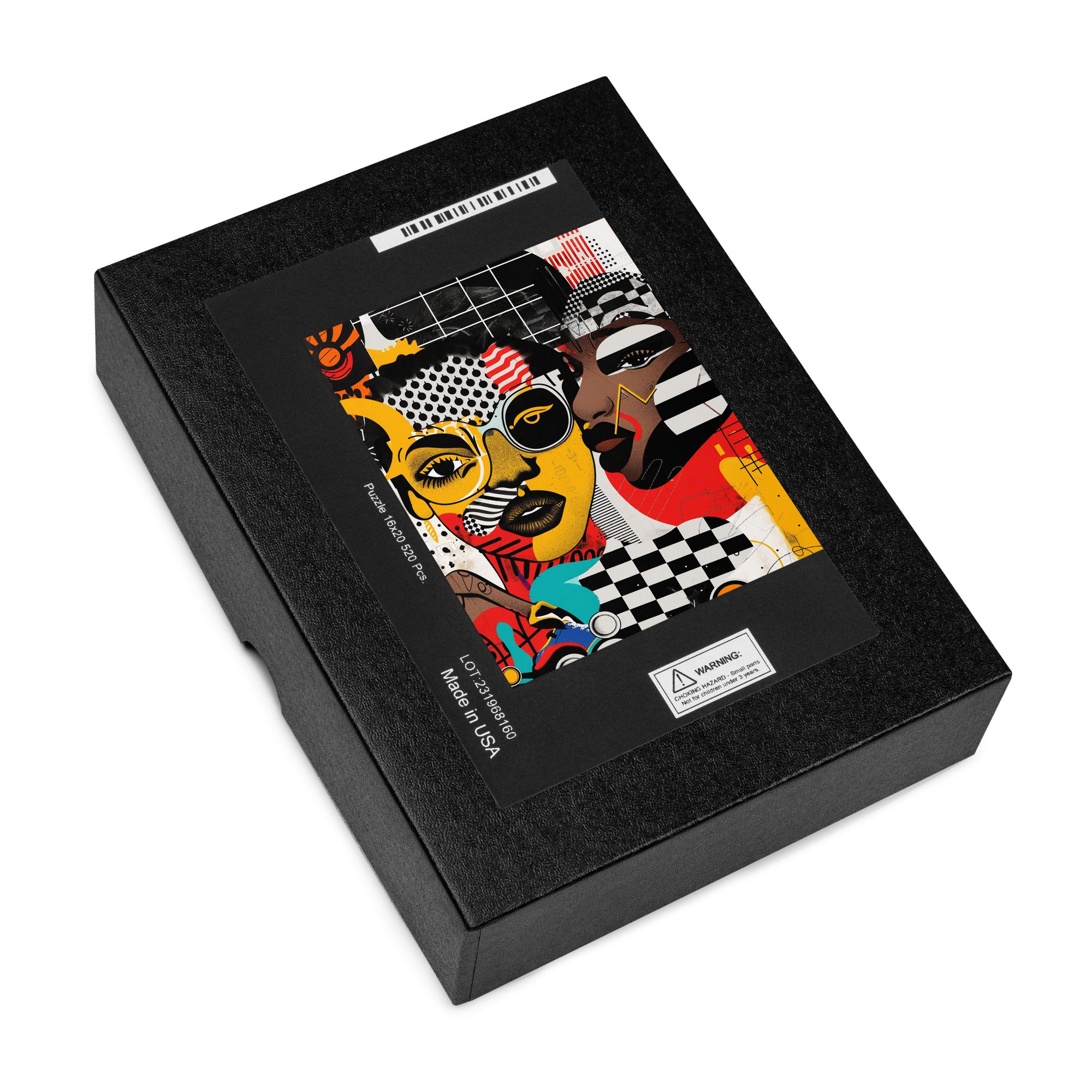 Black Women Collage Art Jigsaw Puzzle featuring a multidimensional Soul Sister design in colorful graffiti pop art style, perfect for art therapy and puzzle lovers.