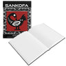 Adinkra Sankofa Journal featuring the bird symbol representing "Go Back and Get It." A tribute to African heritage and Ghanaian culture, perfect for journaling, sketching, and self-reflection.  Blank Pages