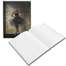 Black Girl Ballerina Journal featuring a graceful ballerina dance pose. Perfect for journaling goals, dance sketches, and choreography notes. A great gift for ballet students, teachers, and dance lovers. Lined pages.
