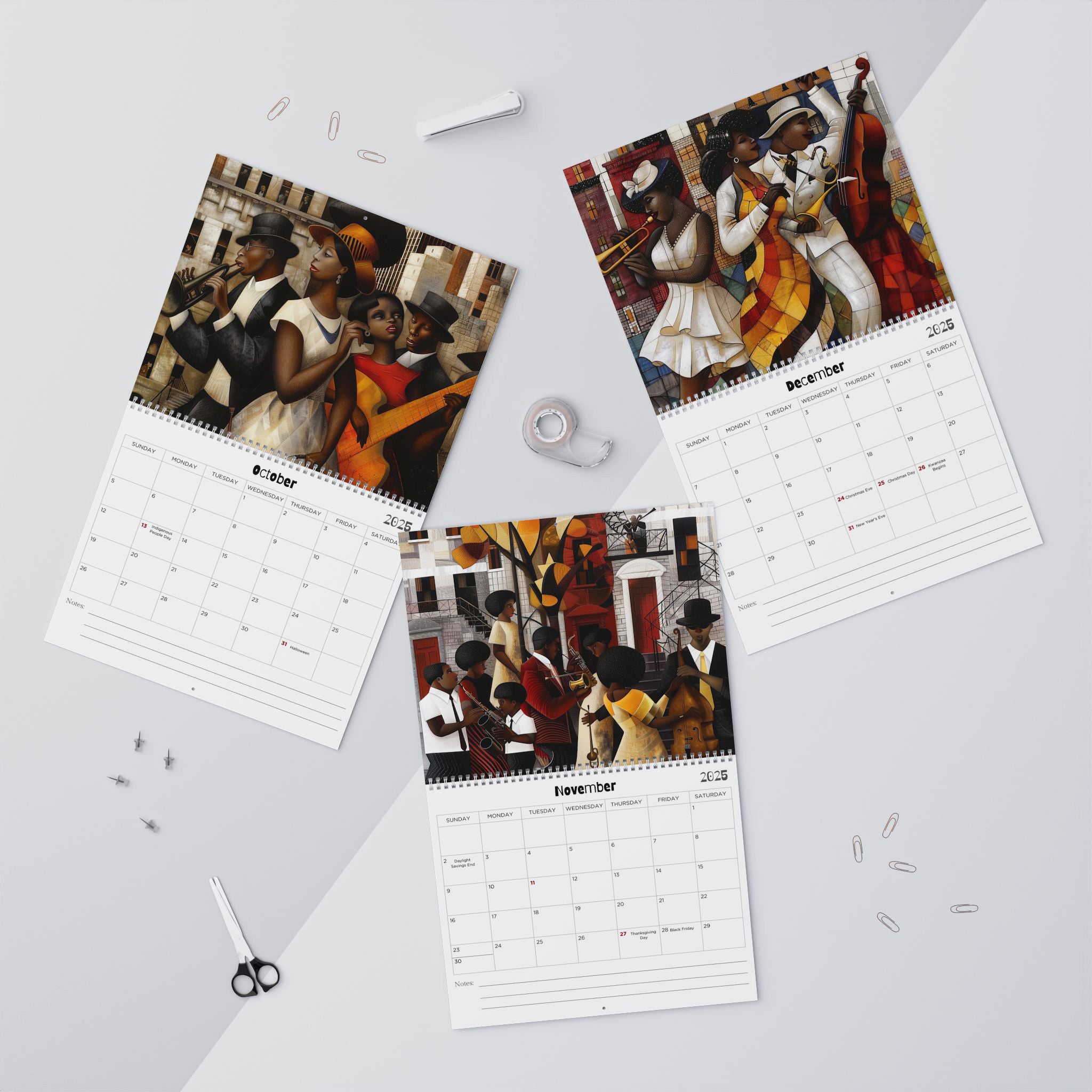 Harlem Renaissance 2025 Jazz Era Wall Calendar