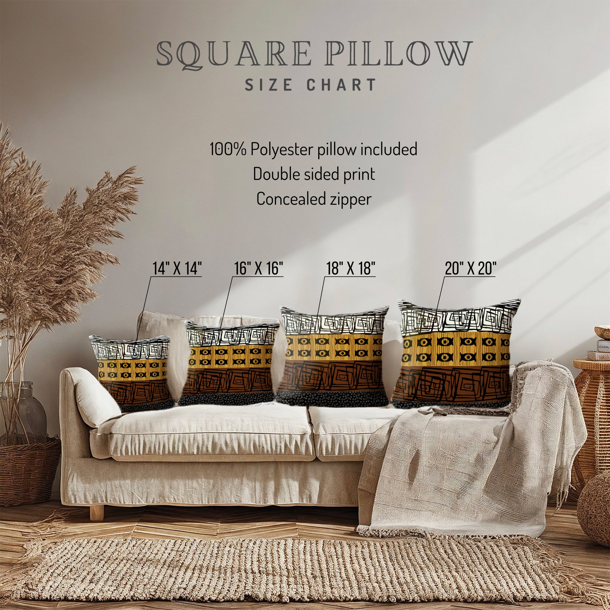 African Mud Cloth Faux Suede Square Pillow with bold geometric tribal patterns in earthy tones. African print sofa pillow featuring Afrocentric design, perfect for modern, bohemian, or culturally inspired home decor.