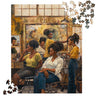 Step inside the vibrant world of the Black beauty shop with this stunning jigsaw puzzle, showcasing its lively atmosphere, rich traditions, and moments of connection. A celebration of pride, style, and heritage in every piece.