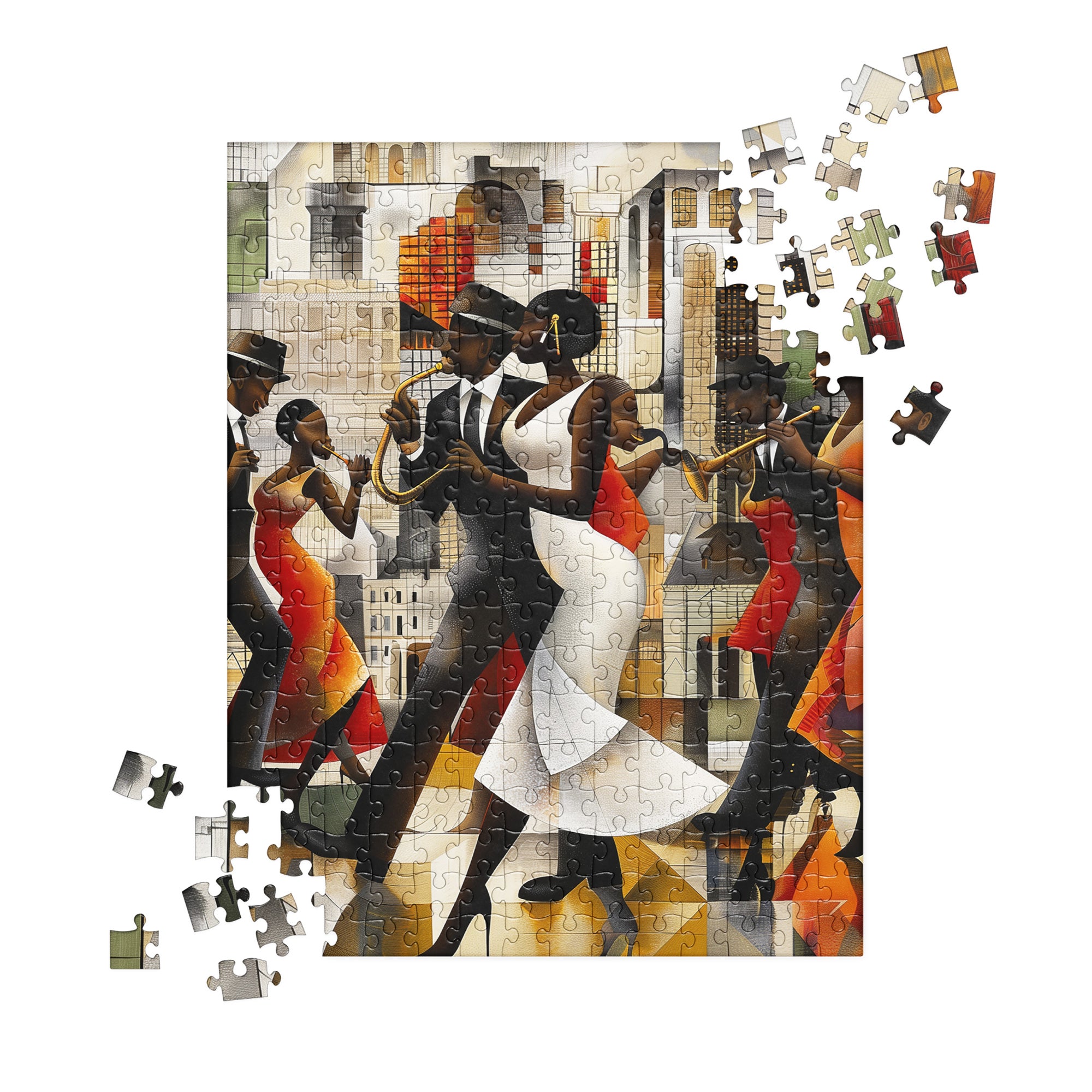 Harlem Jazz Musicians Dancers Jigsaw Puzzle - Style 08